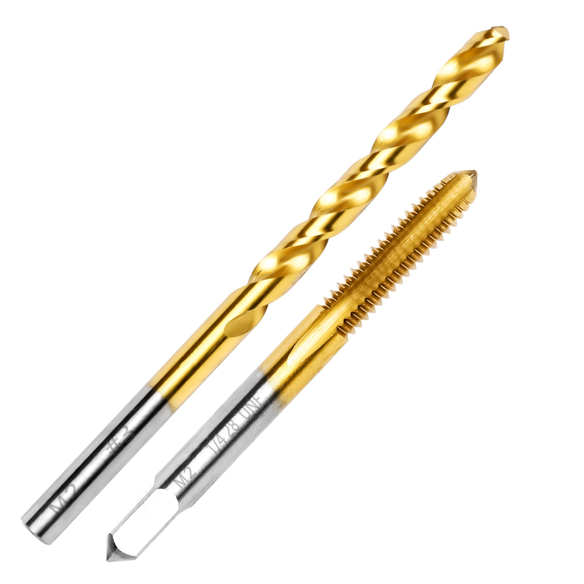 1/4"-28 UNF Tap and #3 Drill Bit Kit for Metal,M2 HSS Drill and Tap Set