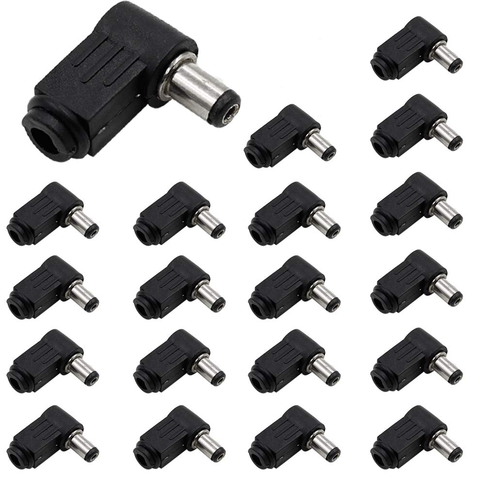 Luomorgo Right Angle DC Socket Jack, 5.5 x 2.1mm, 0.22 x 0.08 inch