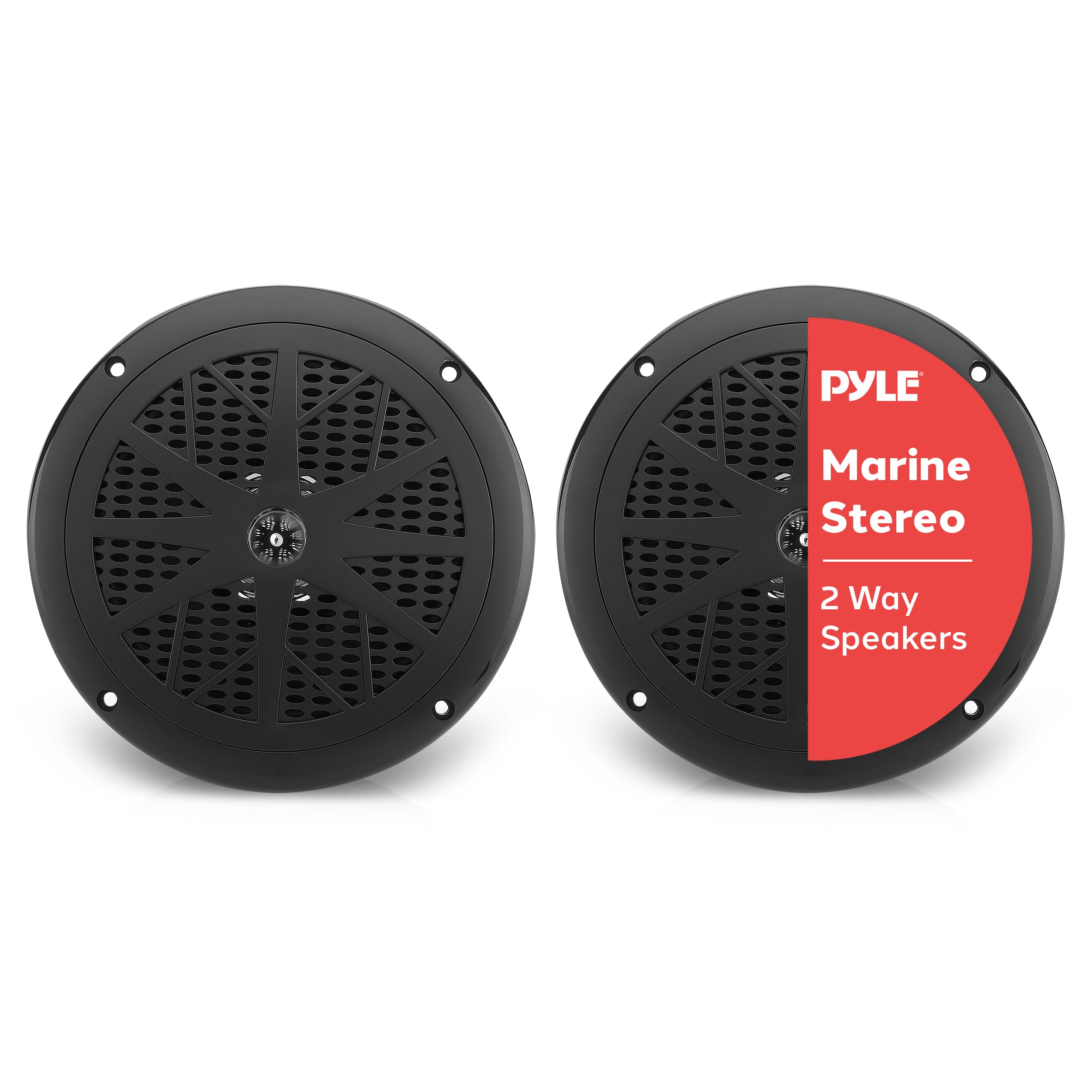 Pyle PLMR61B 6.5" 120 Watt Dual Cone Black Marine Speaker pair