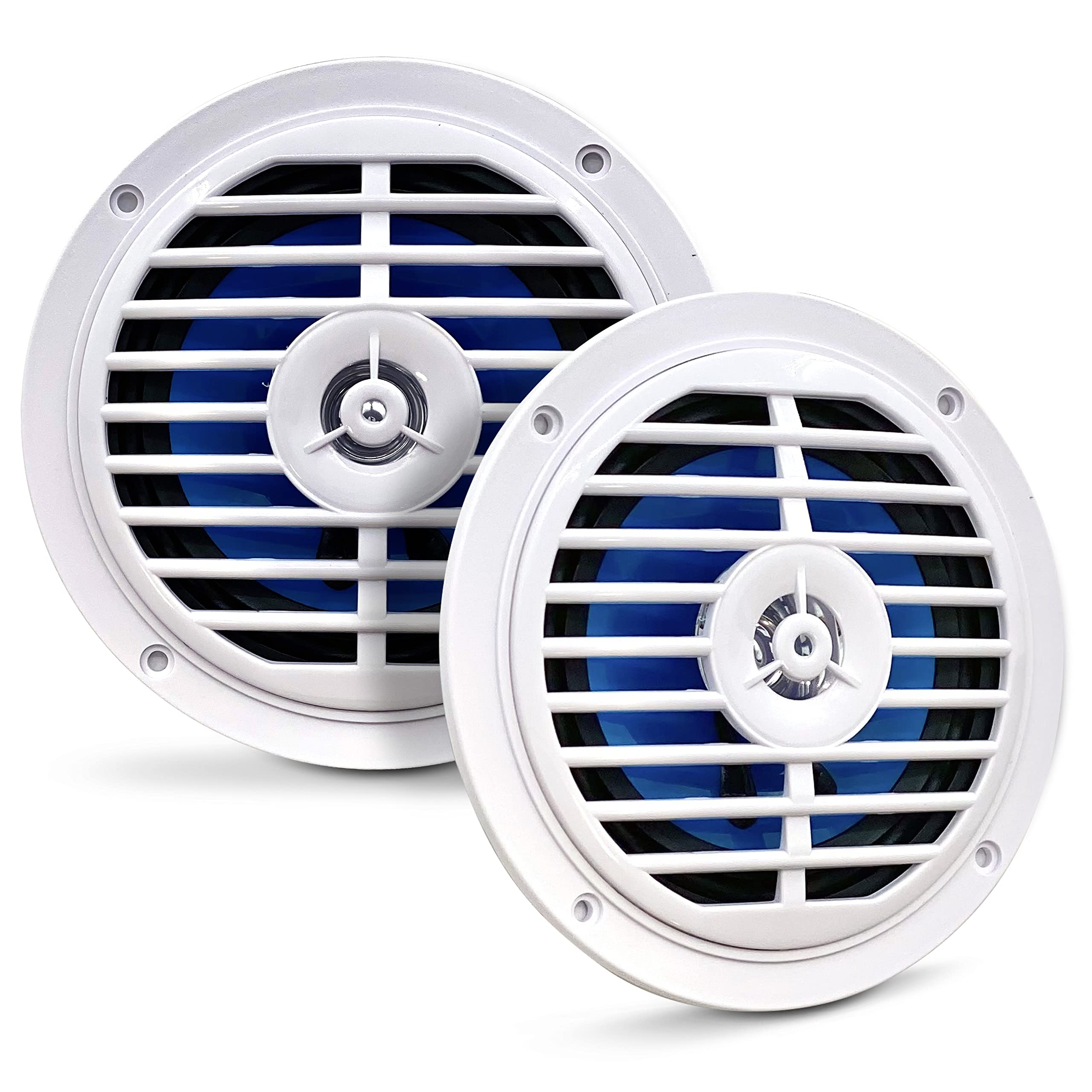 Pyle PLMR57W 5.25" 100 Watt White Dual Cone Waterproof Speaker pair