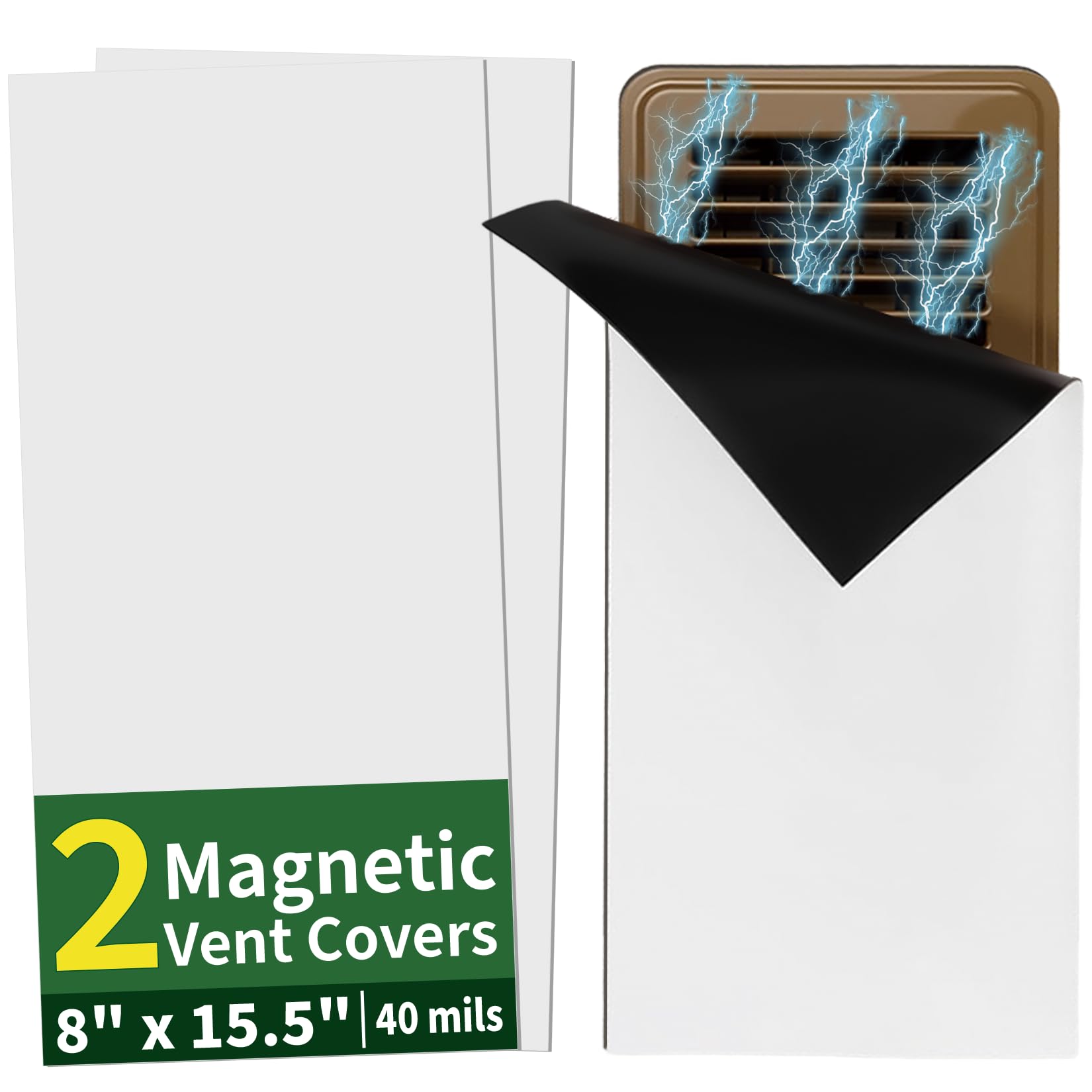 FINDMAG 8" x 15.5" Air Vent Covers, Magnetic Vent Cover for Ceiling, 2 Pack