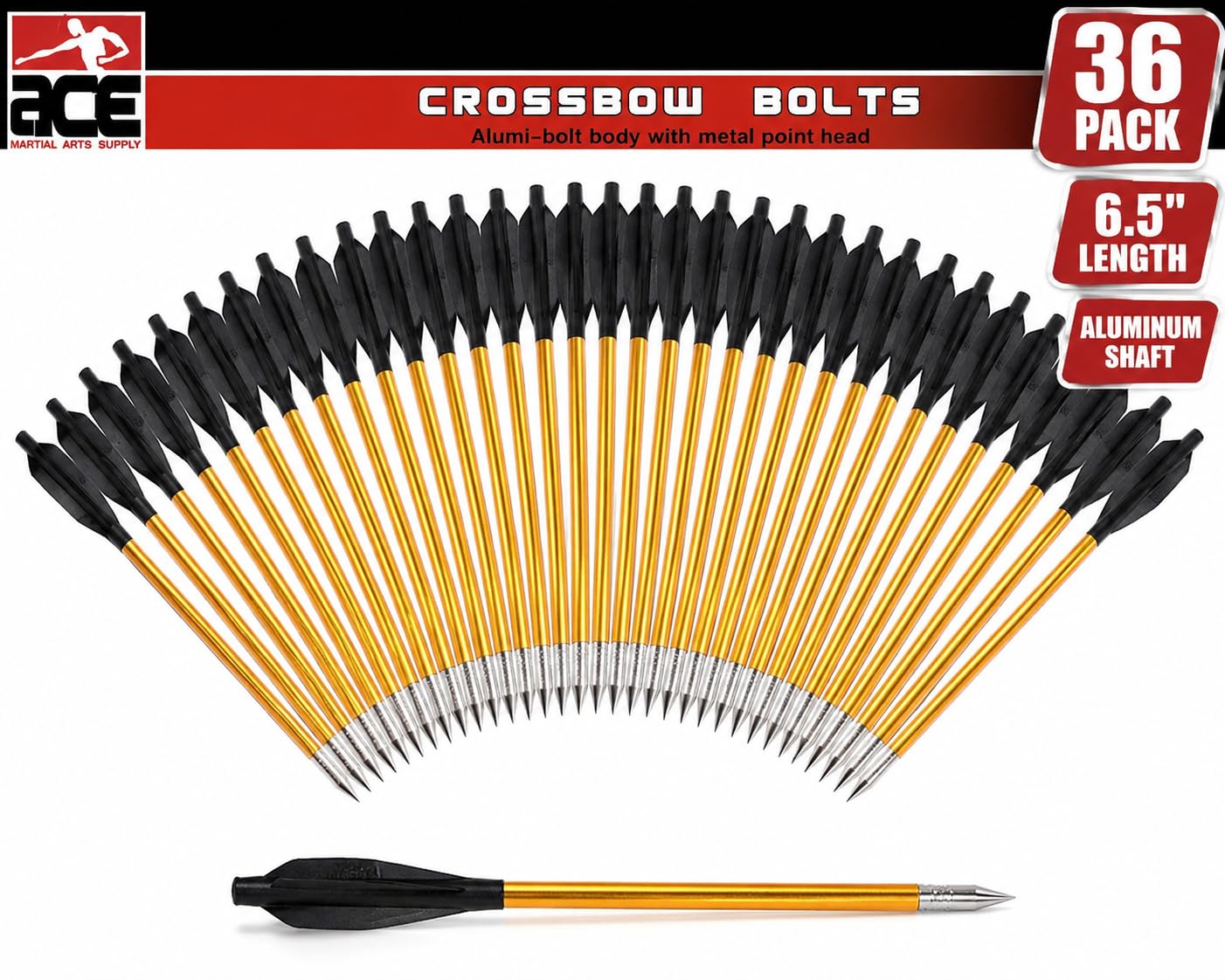 Ace Martial Arts Supply 36 Aluminum Pistol Crossbow Arrows