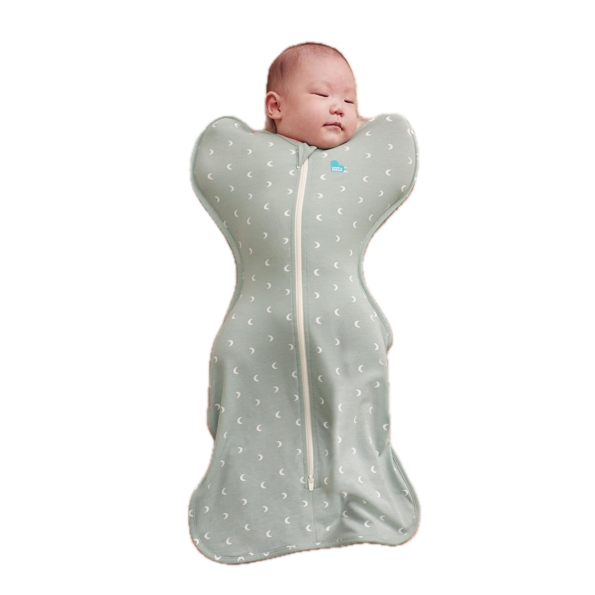 Love to Dream Swaddle UP, Baby Sleep Sack 10. TOG, Self-Soothing Swaddles for Newborns, Improves Sleep, Secure Fit Helps Calm Startle Reflex, Newborn Essentials for Baby, Small 8-13lbs, Moon Olive