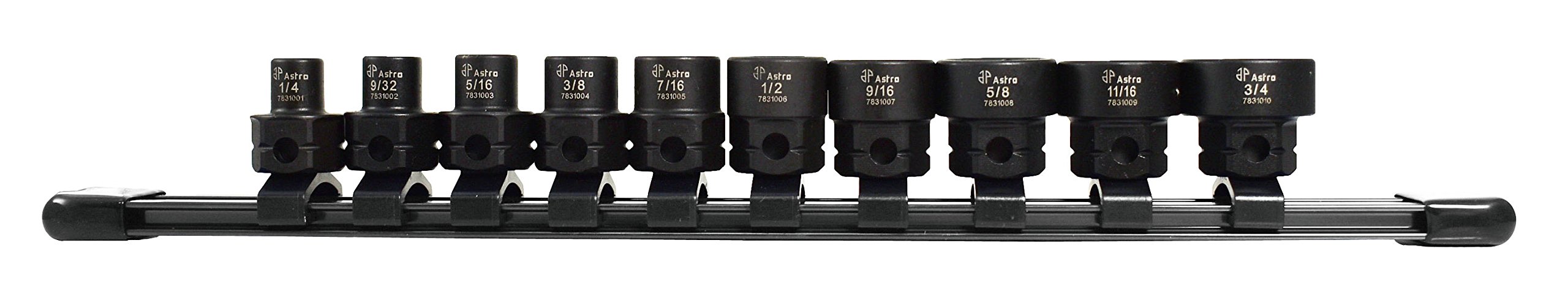 Astro  Tool 78310 SAE 3/8In Drive Low Profile Nano Impact Sockets 10 Piece