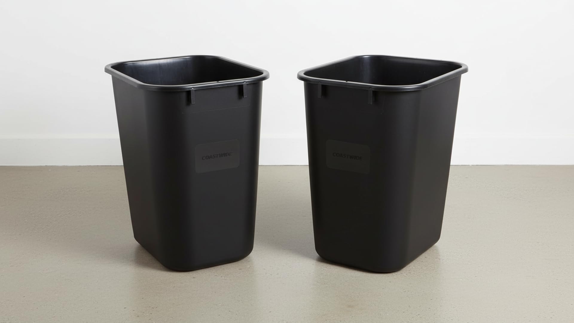 COASTWIDE Professional Indoor Trash Can Without Lid, Black, 3.5 Gal