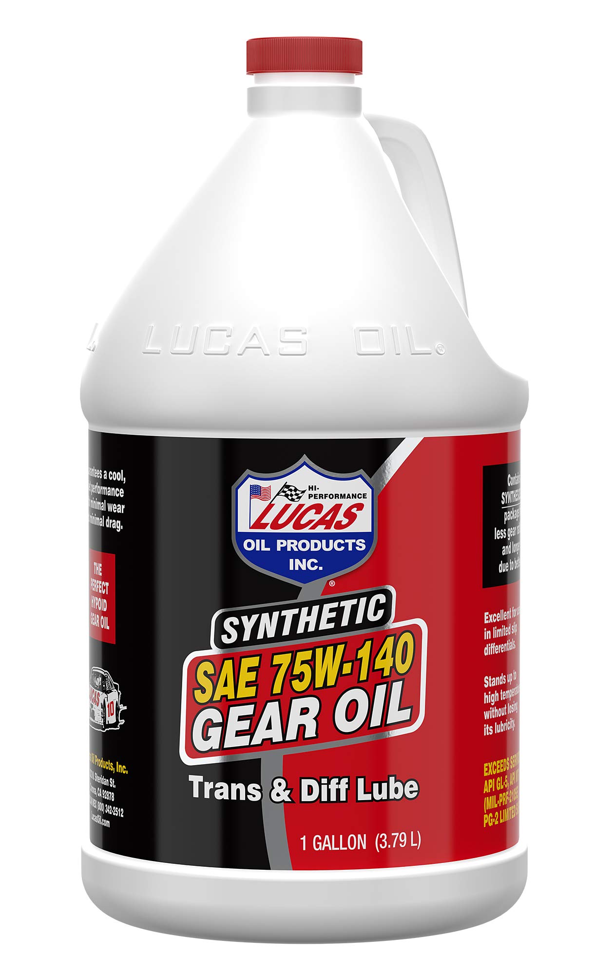 Lucas Oil 10122 Synthetic Sae 75W 140 Trans Diff Lube 1 Gallon