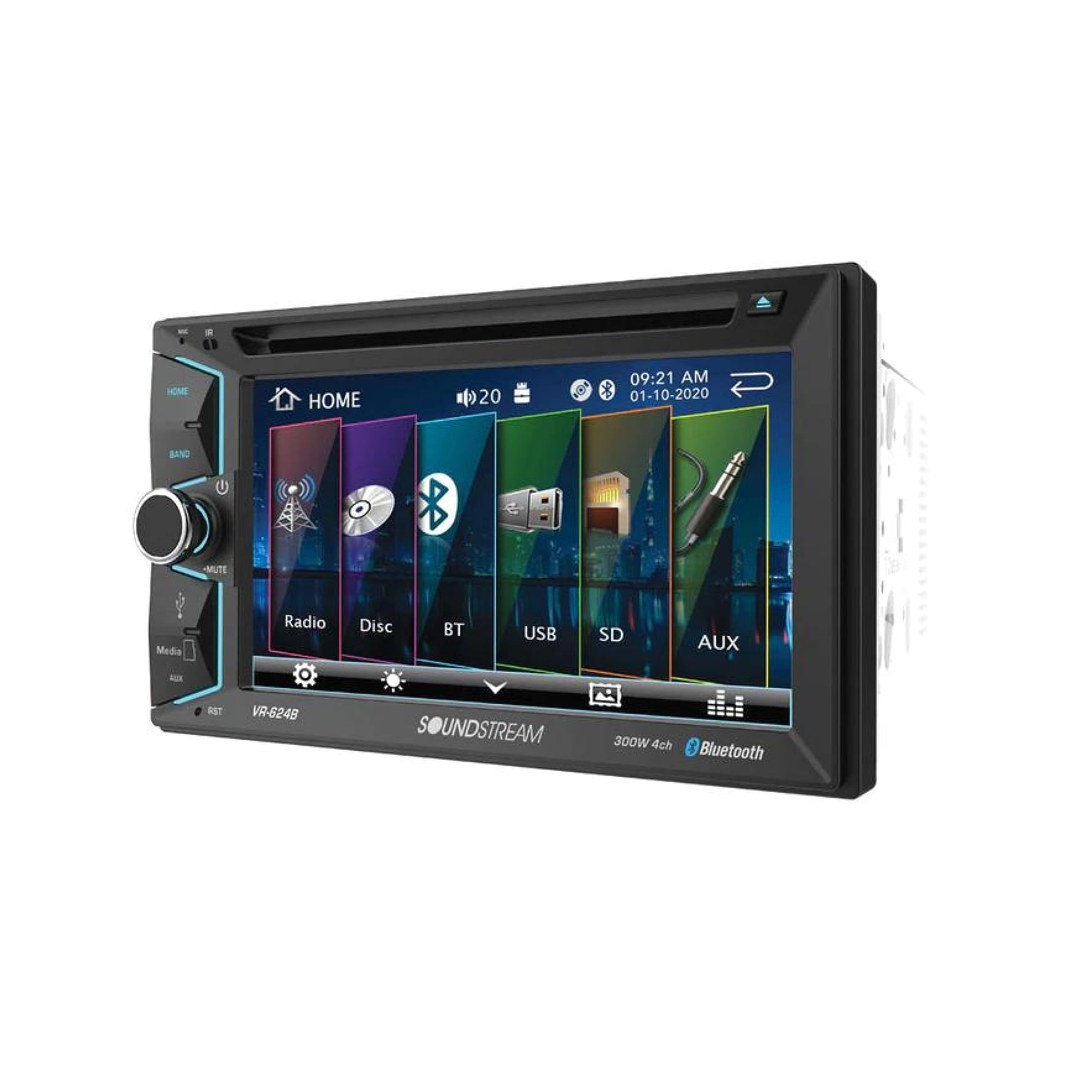 SoundStream VR624B 2-DIN AptiX Source Unit w/ Bluetooth & 6.2" LCD