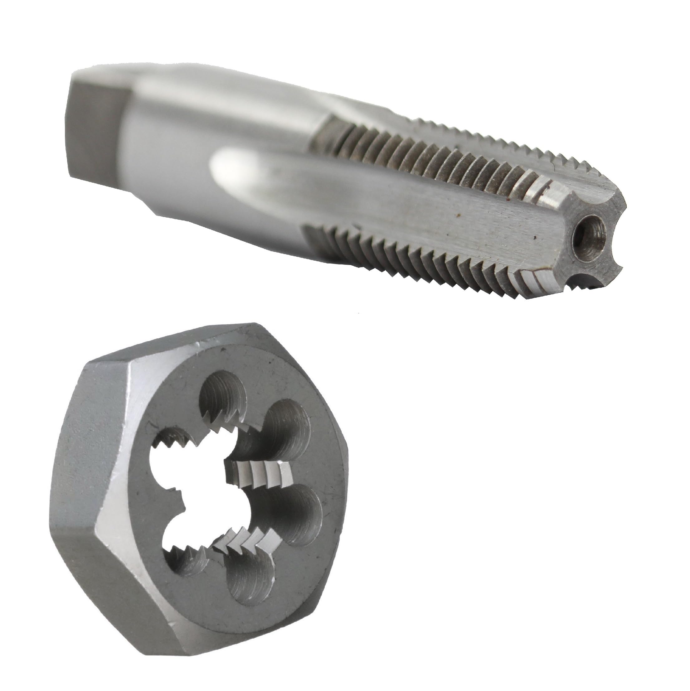 Drill America 1/8" NPT Pipe Tap and Die Kit, Carbon Steel Pipe Tap and Pipe Die - Hex Shape, POUT Series