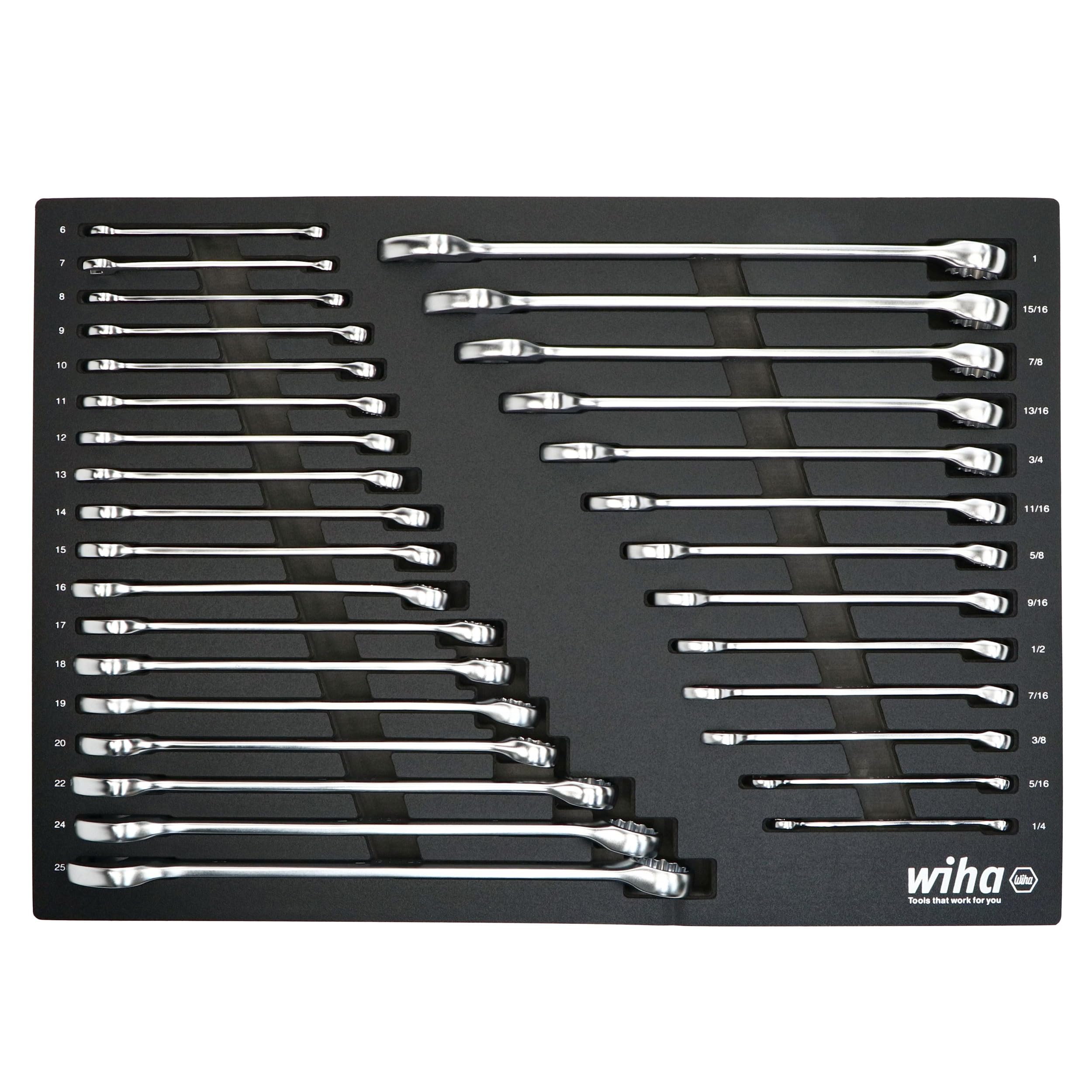 Wiha 30492 31-Piece Combination Wrench Set, SAE and Metric