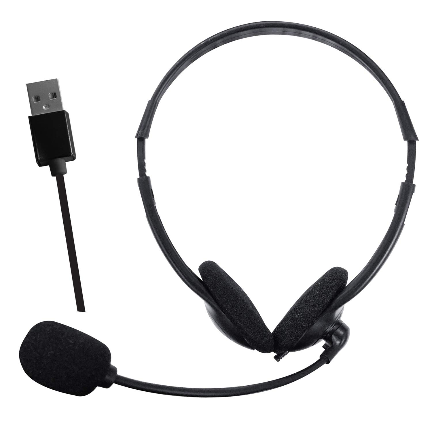 Maxell 199323 Stereo Headphones w/USB Connection and Boom Microphone