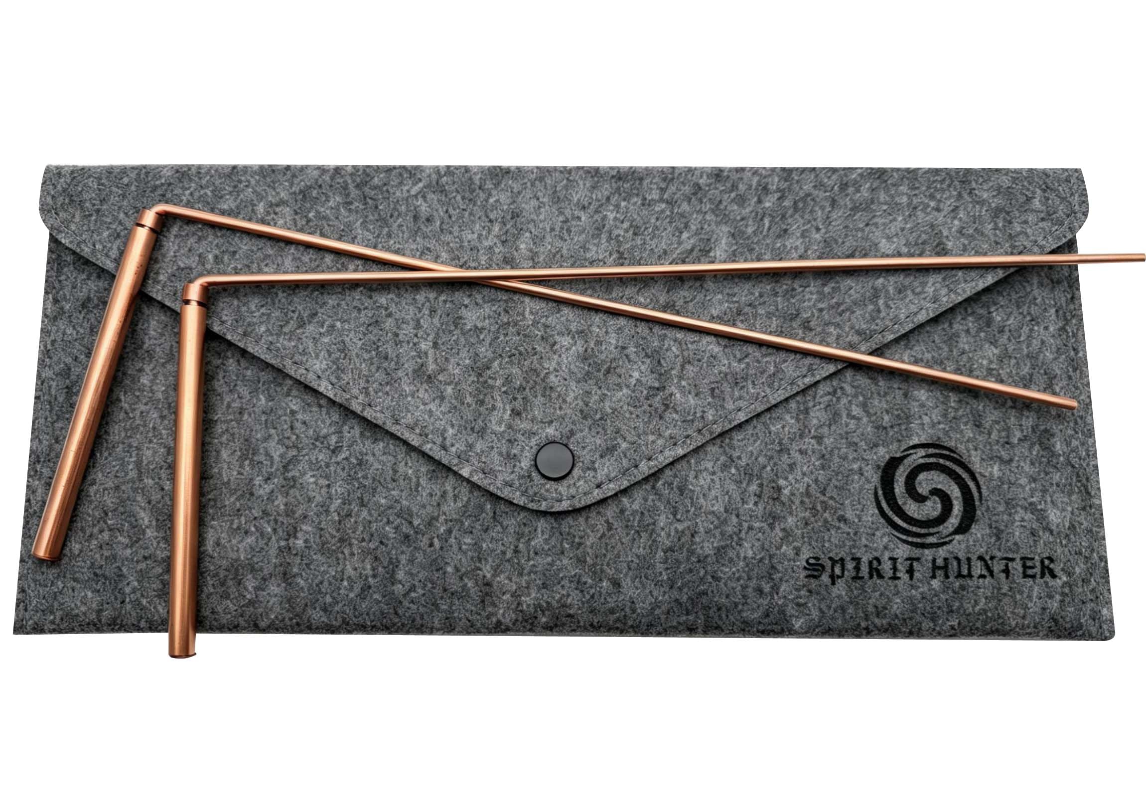Spirit Hunter 99.9% Copper Dowsing Rod- 2PCS Divining Rods with Bag - Detect Gold, Water, Ghost Hunting etc.