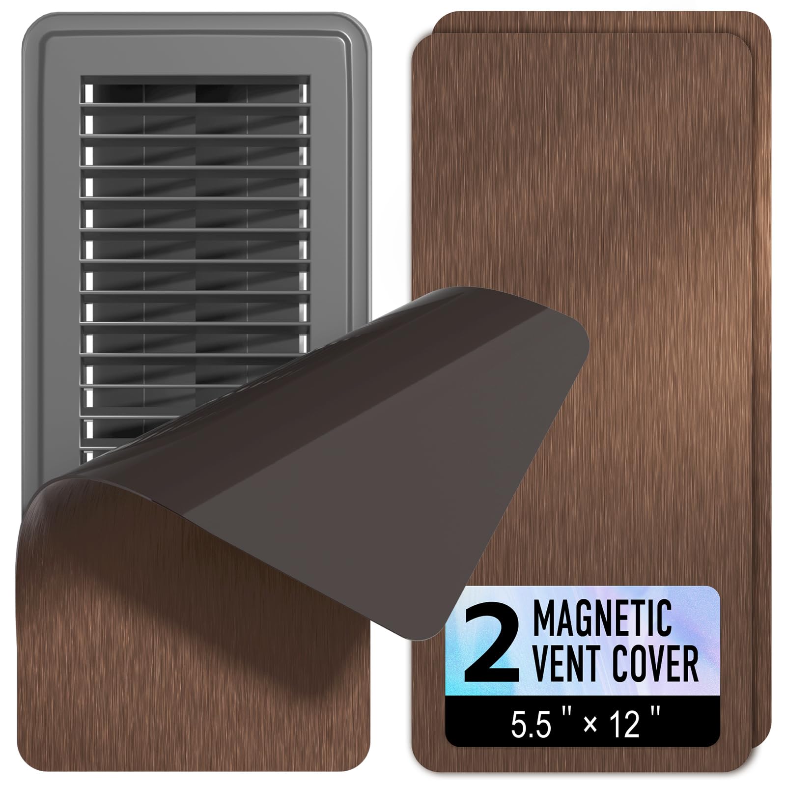 Magnetic Vent Cover for Ceiling, 5.5"x12" Metallic Strong Magnet Cover 2Pcs