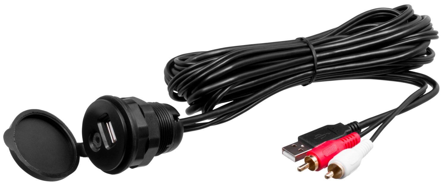 Boss Audio MUSB35 Universal USB 3.5mm 6' long Auxiliary Interface Mount & Cable