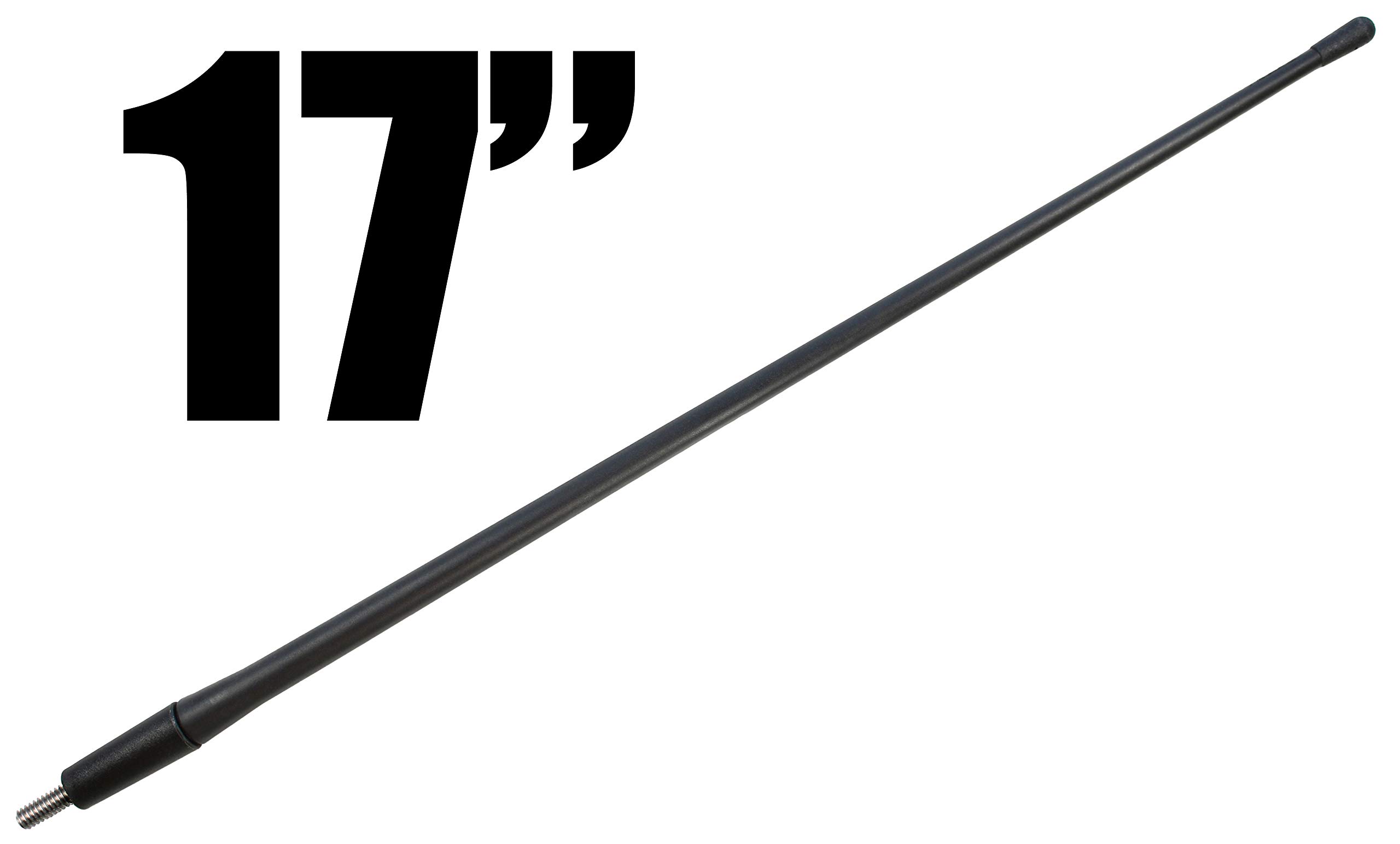 VOTEX - 17 Inch All-Terrain Flexible Rubber Antenna is Compatible with Sangean Radio - Spring Steel Internal Core
