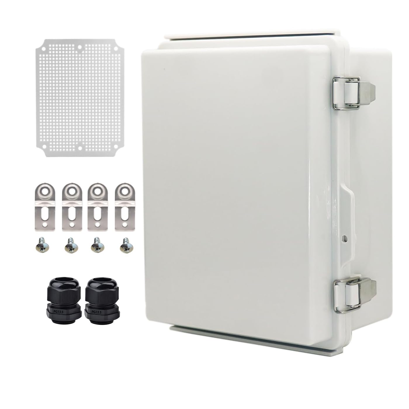 YETLEBOX Outdoor Waterproof Electrical Box Junction Box Weatherproof IP67 ABS Plastic Enclosure Switch Router Project Box Electronics DIY Enclosure With Mounting Plate Wall Bracket Grey 8.6"x6.6"x4.3"