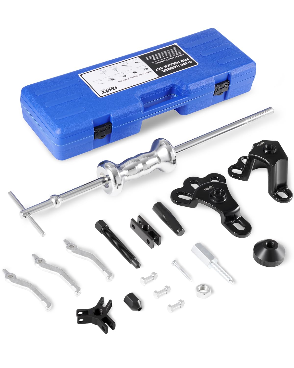 Orion Motor Tech 9-Way Slide Hammer Puller Set, Front Wheel Hub Bearing Remover & Rear Wheel Axle Hub Dent Shaft Puller Tool Kit