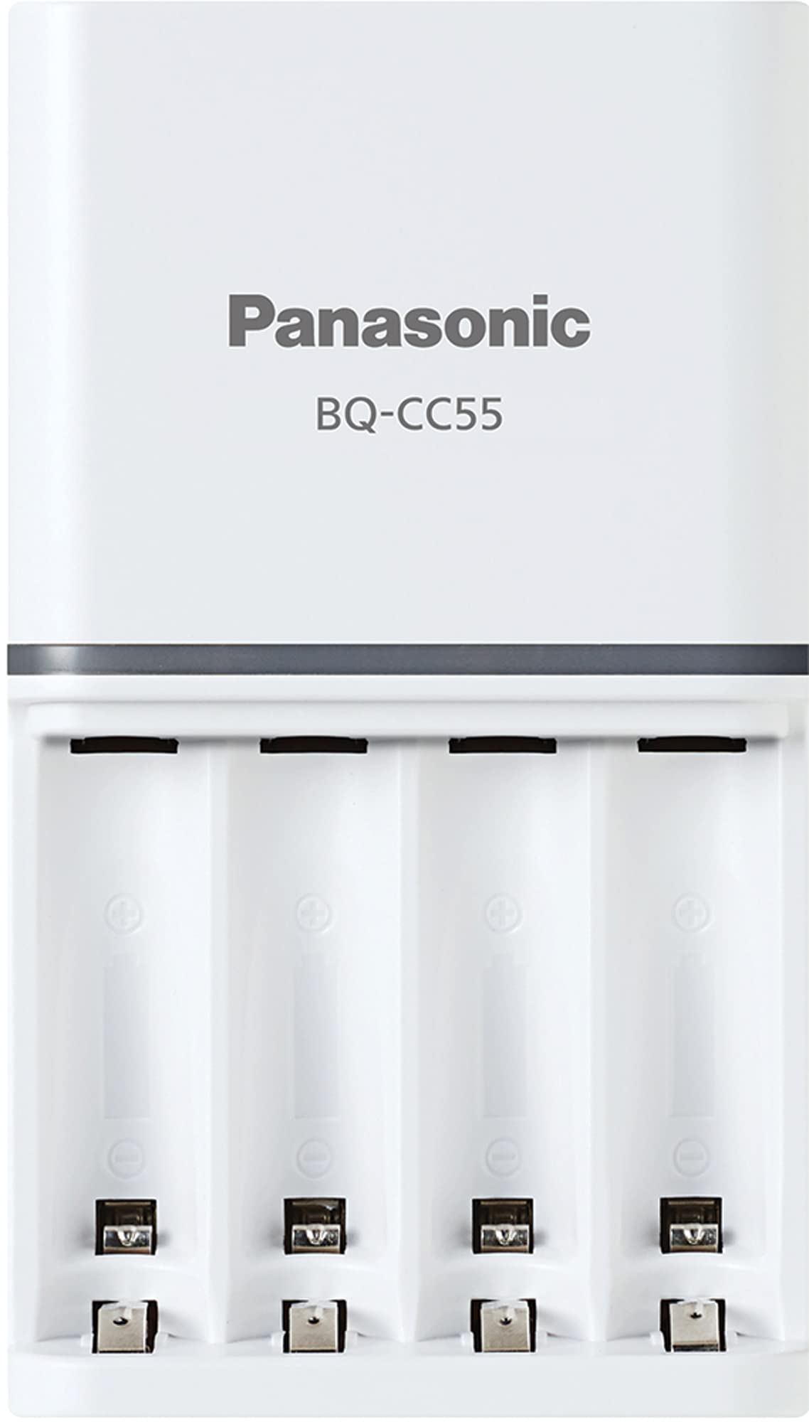 Panasonic BQ-CC55SBA Advanced eneloop Individual Rechargeable Battery 3 Hour Quick Charger with 4 LED Color Charge Indicator Lights