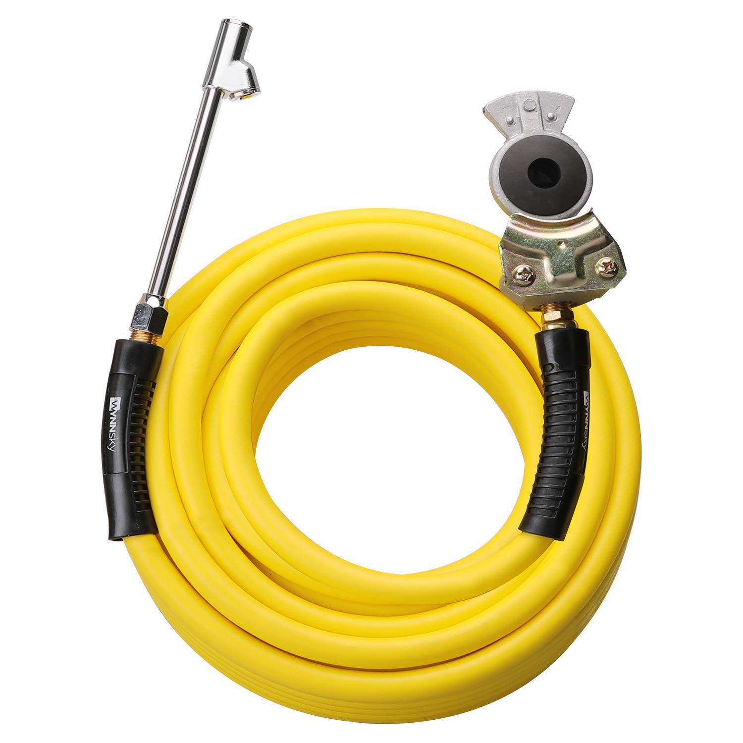 WYNNsky Truck Inflator Kit, 3/8''×50ft Hybrid Air Hose with 1/4''MNPT Endings, Universal Glad Hand&Chuck