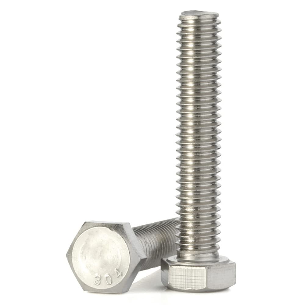 MewuDecor 1/4-20 x 2 Hex Head Cap Screws Hexagon Bolts, External Hex Drive, Stainless Steel 304, UNC Coarse Thread Fully Threaded, Quantity 25