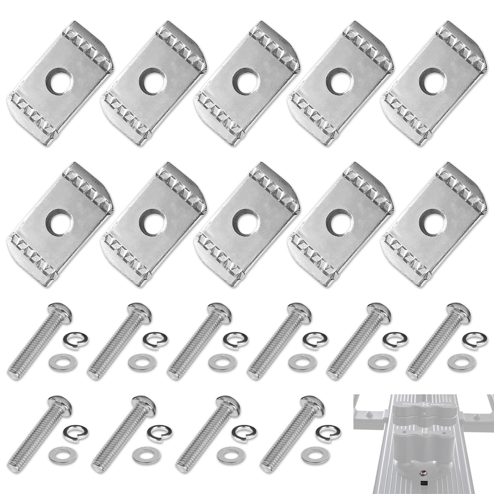 20pcs Screws Kit for Rhino-Rack Pioneer Rotopax, M6 304 Stainless Steel Machine Screws for Rhino Rack Pioneer Rotopax Screws Nut Kit Machine Screws Accessories for Car Bracket 43203 (25mm)