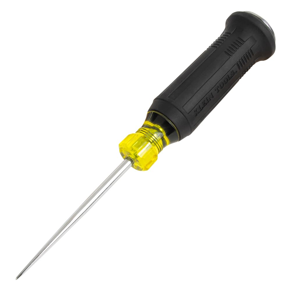 Klein Tools 6504DD Demolition Scratch Awl, Steel Tip-to-Cap Construction, Cushion-Grip Handle, Oversized Strike Cap, Piercing and Scribing Tool