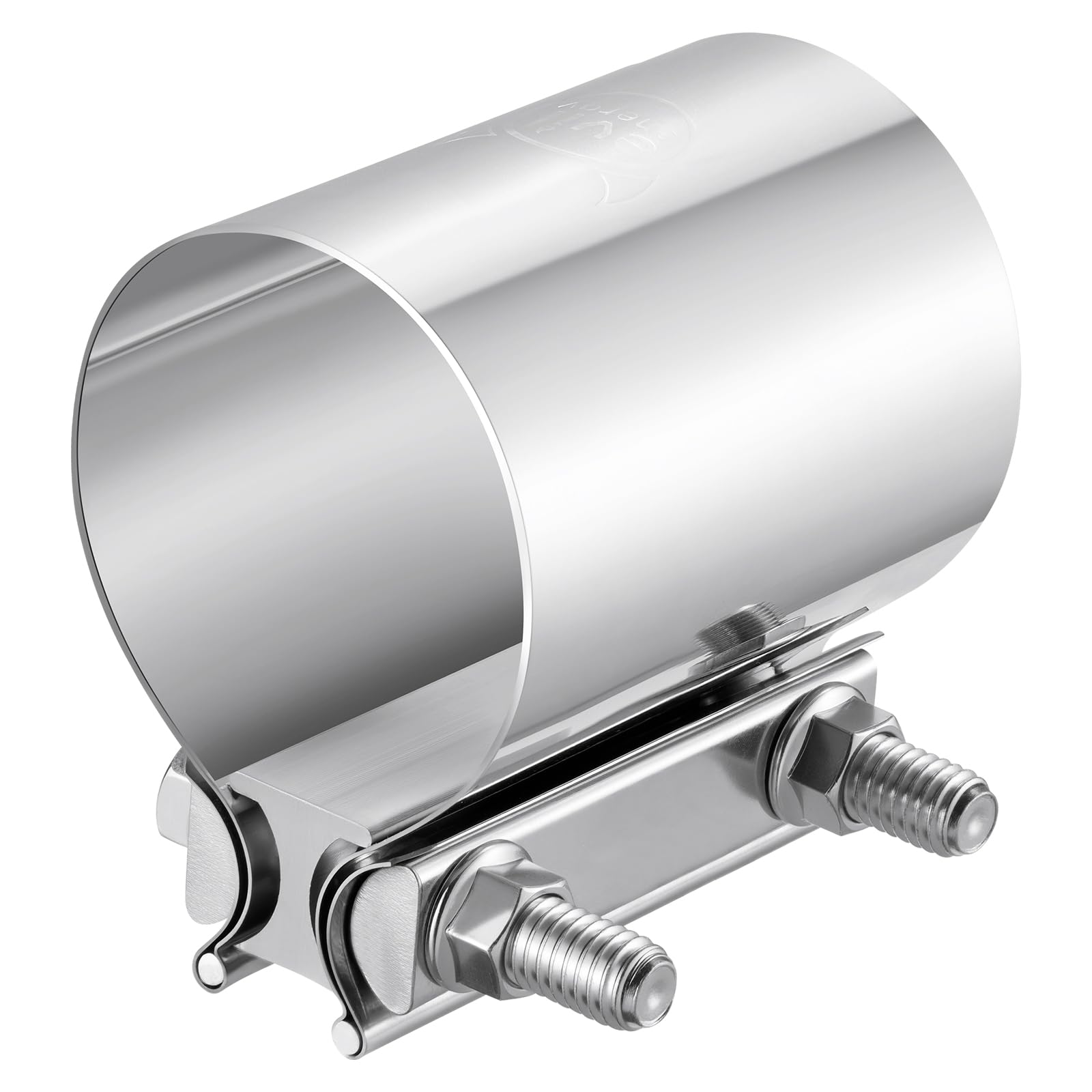 EVIL ENERGY 2.5 Inch Exhaust Clamp, Butt Joint Band Clamp Sleeve Coupler Stainless Steel for 2 1/2" OD Pipes, Mufflers, Catalytic Converters 2PC