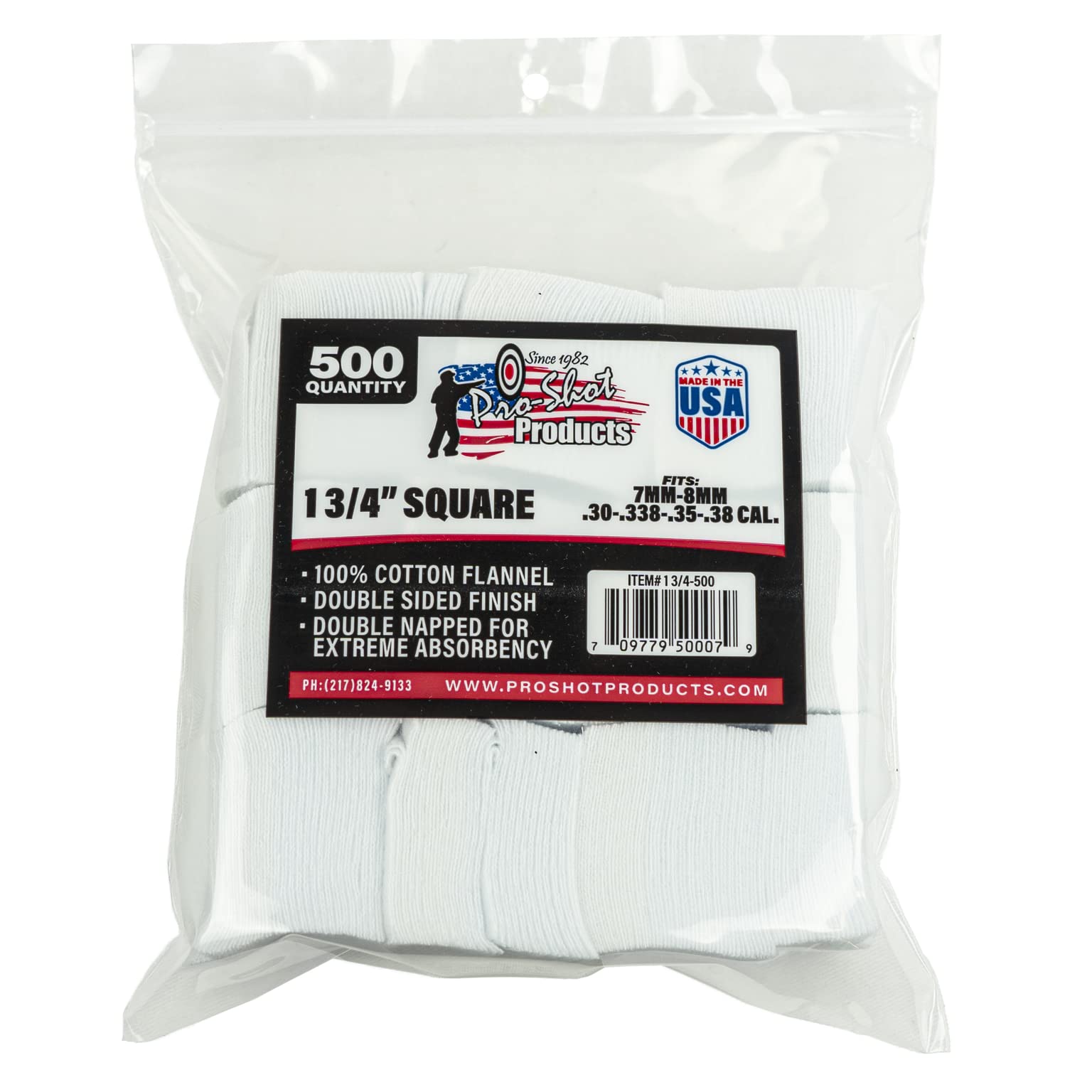 Gun Cleaning Patches - 500 Count - 1 3/4 Inch - Square