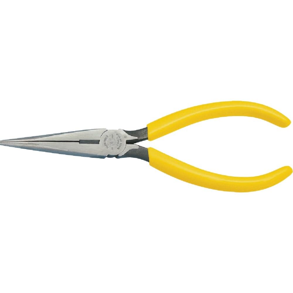 Klein Tools D203-7 Needle Nose Pliers, Long Nose Stripping Side Cutters, Induction Hardened and Heavier for Increased Cutting Power, 7-Inch