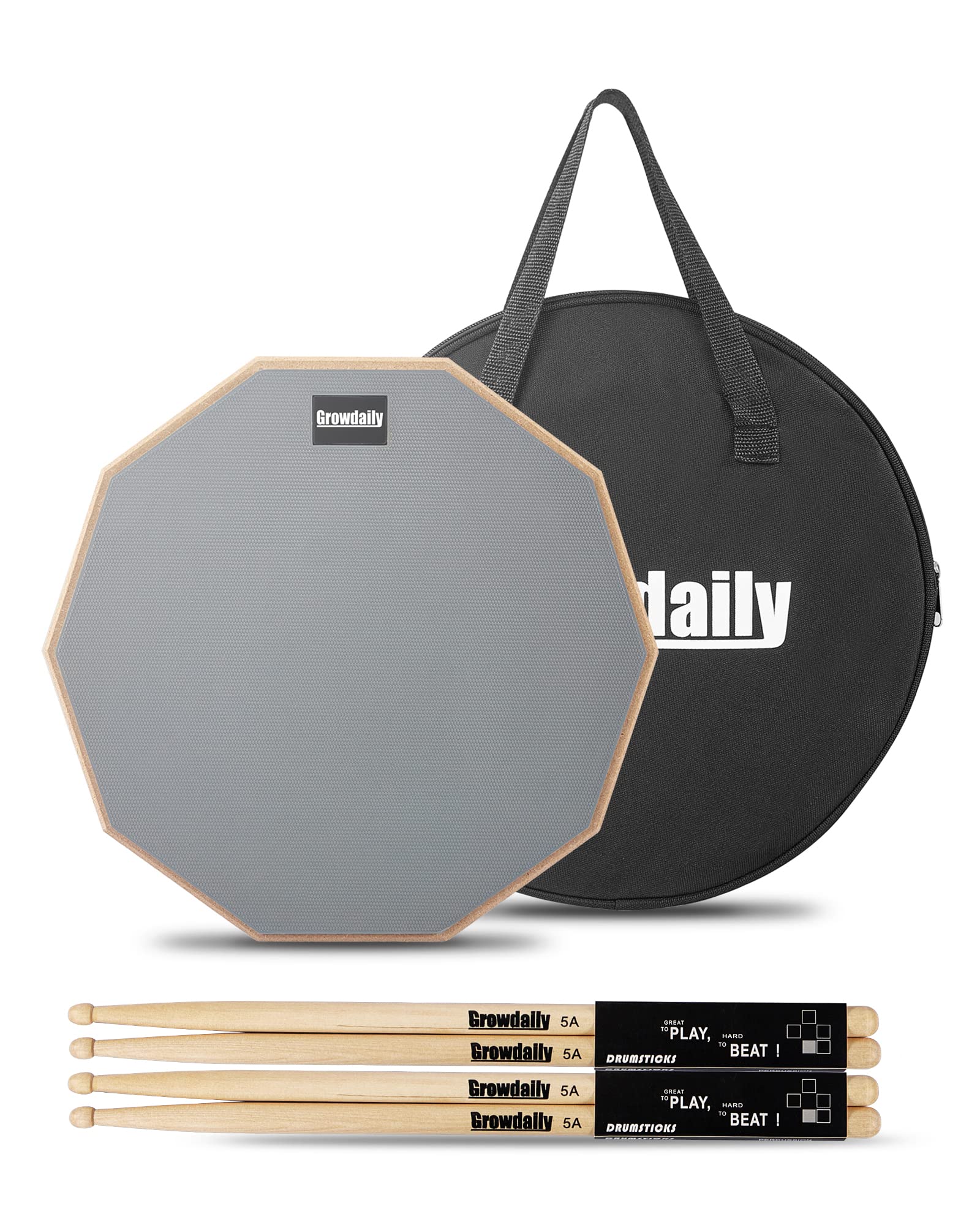 Drum Practice Pad for drumming drum pad and sticks 12 In