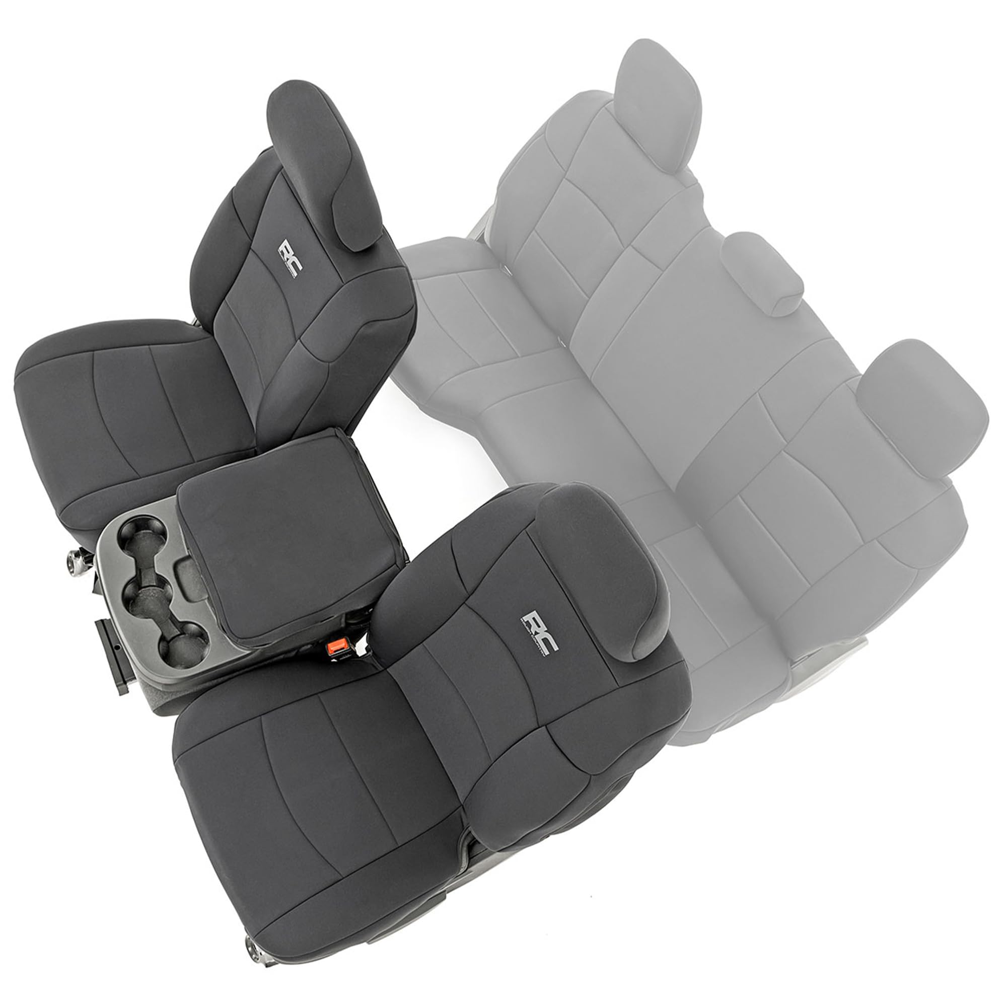 Rough Country Neoprene Front Seat Covers for Ram 2500 (2019-2024) with Bucket Seats - Waterproof & UV Resistant, Foam Padded, Front Seat Cover Set