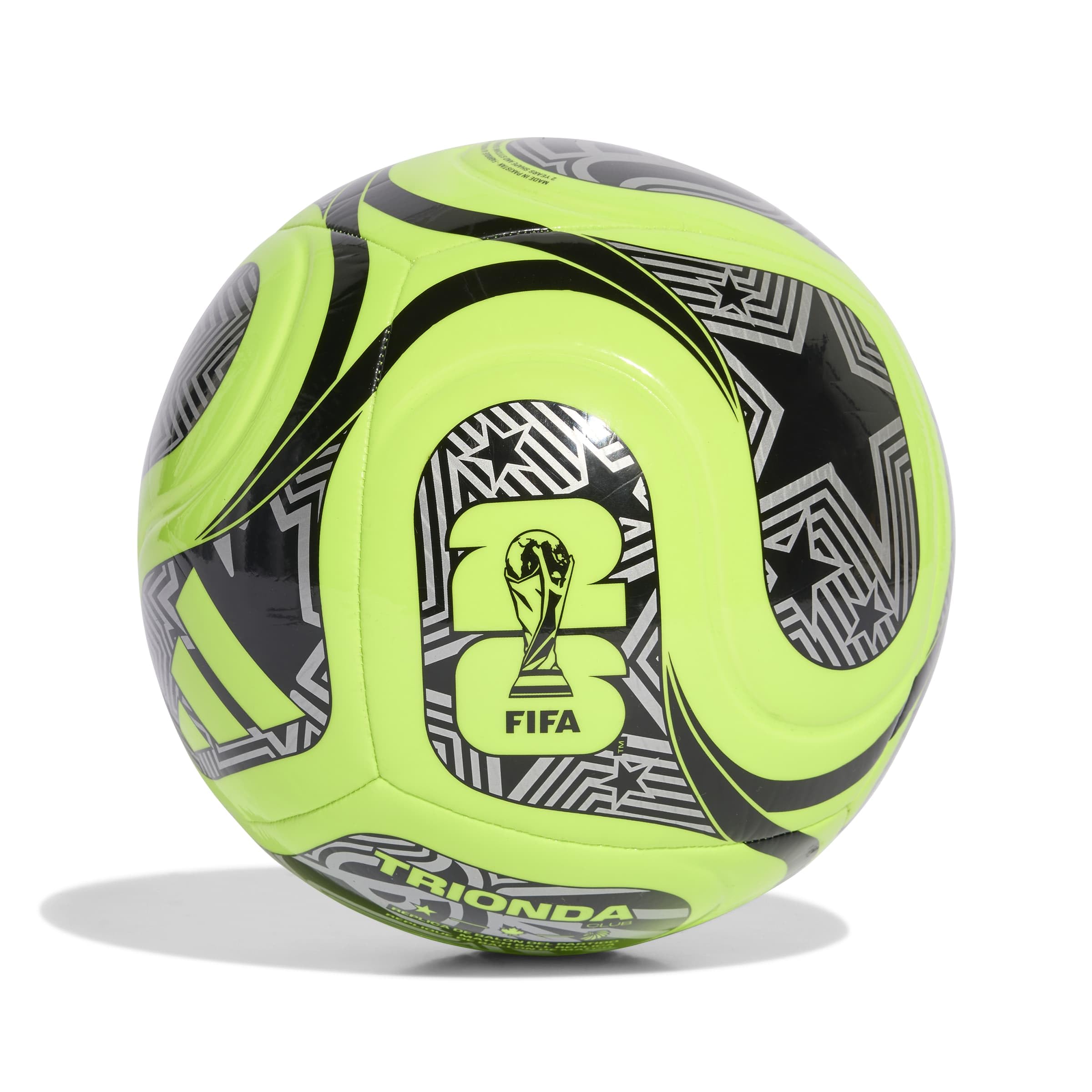 Adidas Unisex-Adult World Cup Soccer Ball, Lucid Lemon/Black/Silver Metallic, 5