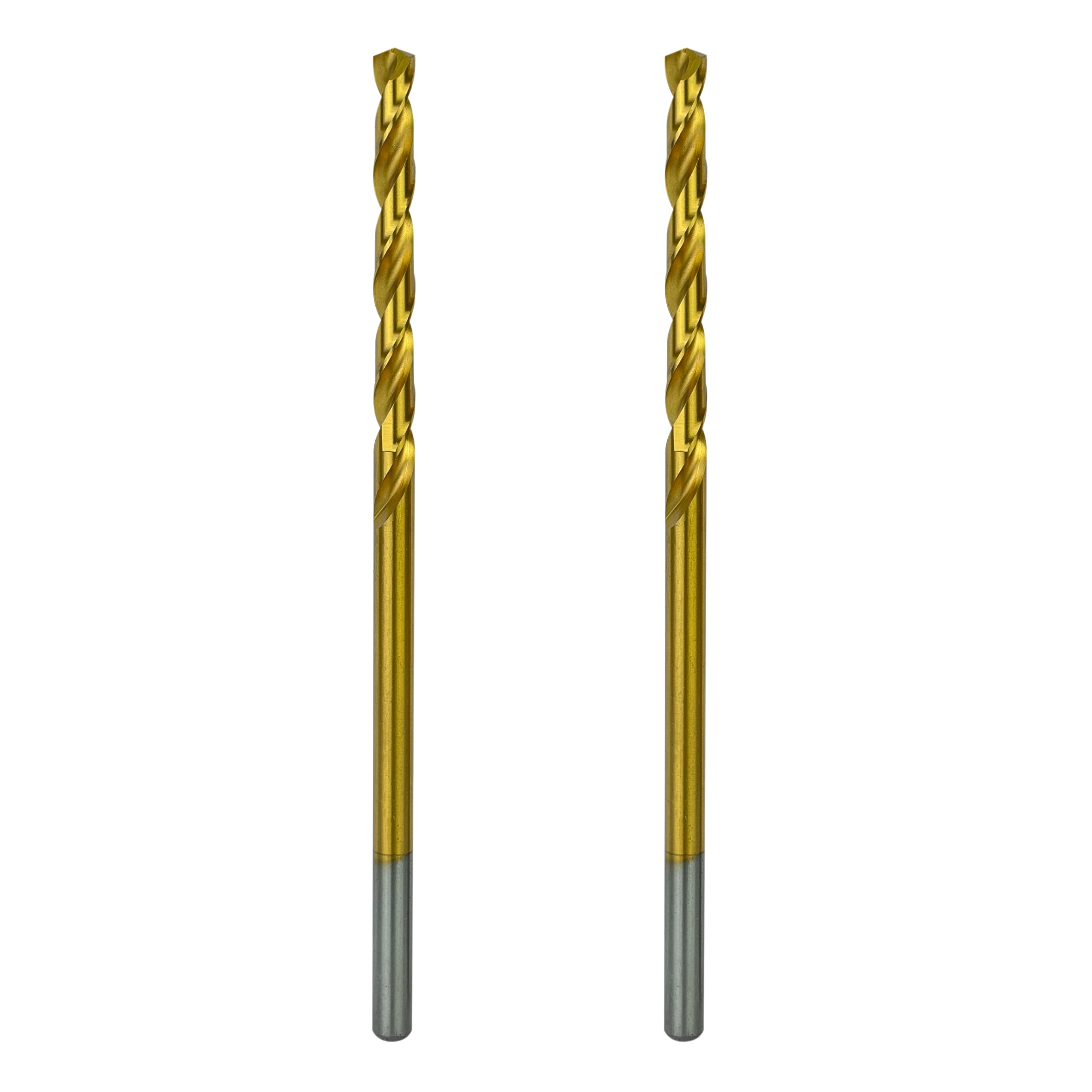 Greycore Tools 1/4 Inch x 6 Inch Cobalt Aircraft Extension Bit – 2 Pack M35 Cobalt Drill Bit, Industrial Titanium Coating – Drill Bits for Steel, Hard Metal, Cast Iron, Wood, Plastic (1/4" x 6")