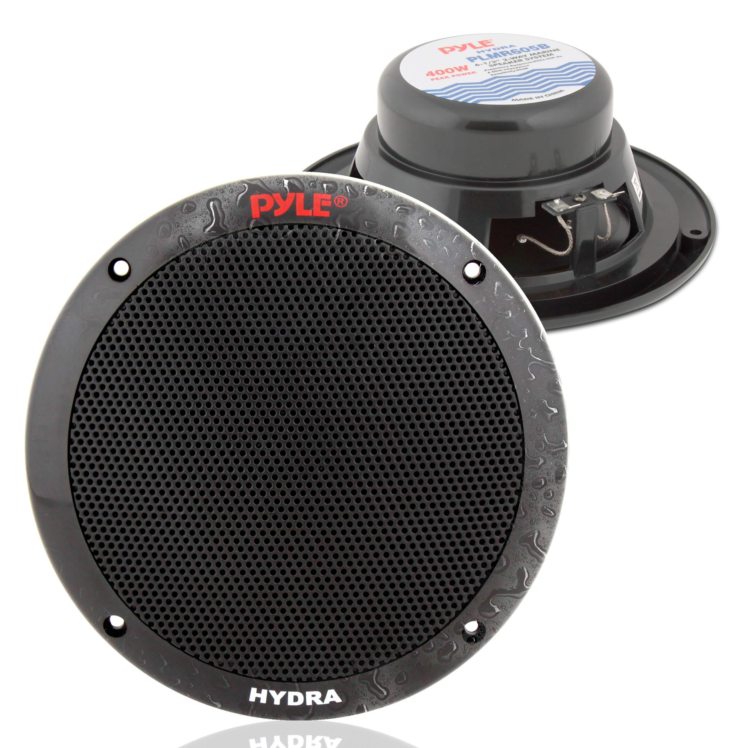 Pyle PLMR605B 6.5" 400 Watt Dual Cone Marine Speaker pair (Black)