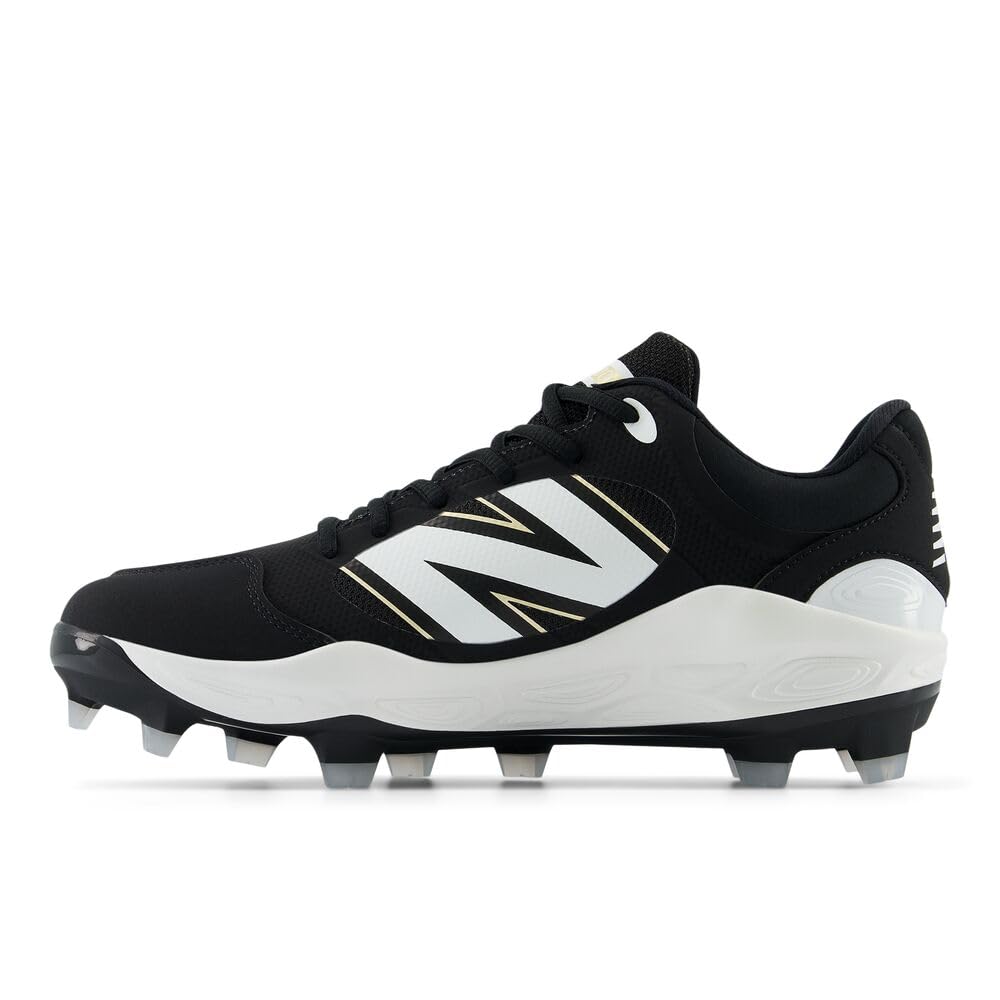 New Balance Men's Fresh Foam 3000 V7 Molded Baseball Shoe, Black/White, 11 M