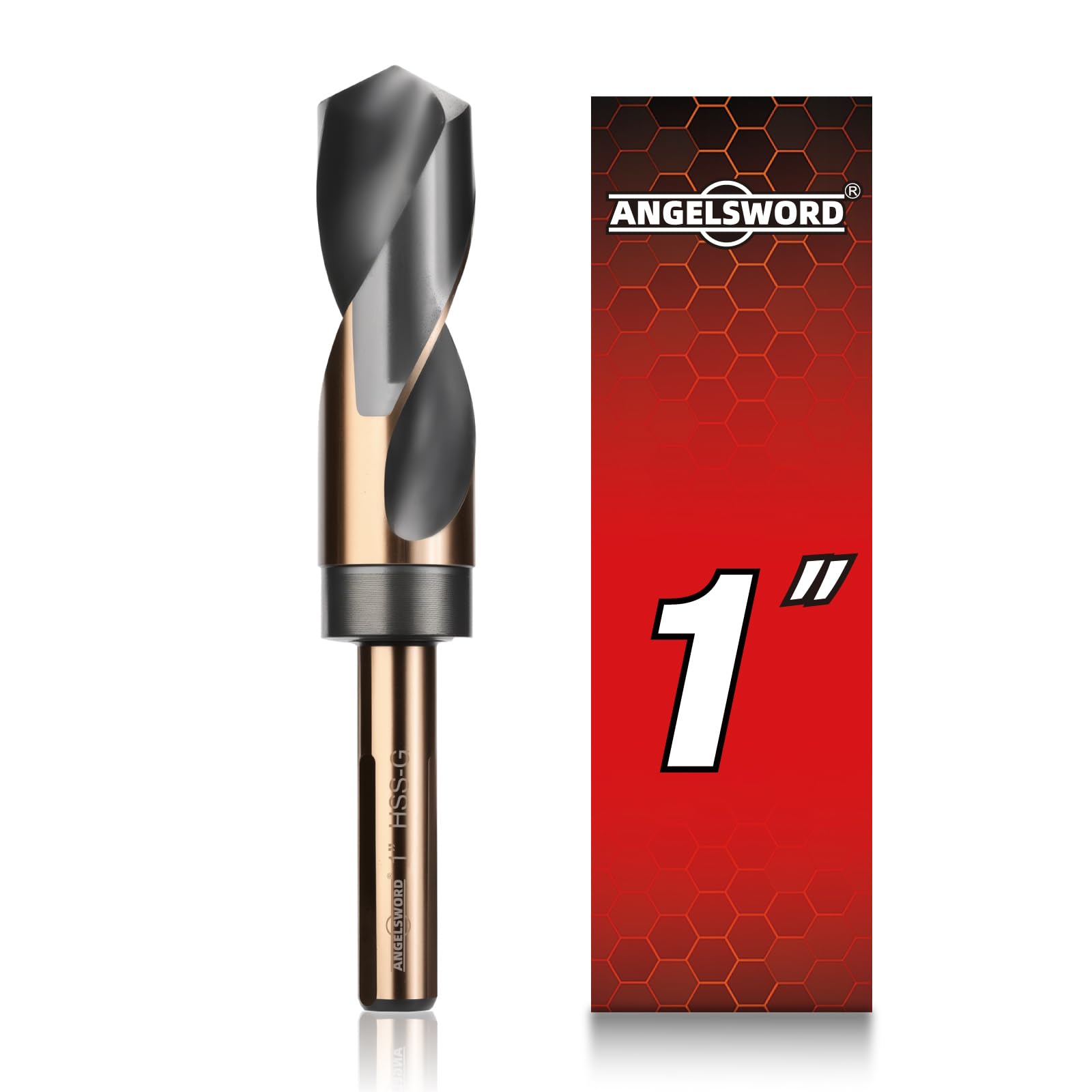 ANGELSWORD 1" Reduced Shank Drill Bit, M2 High Speed Steel Drill Bit for Hard Wood, Mild Steel, Cast Iron, Copper, Aluminum alloys and Other Sheet Metal