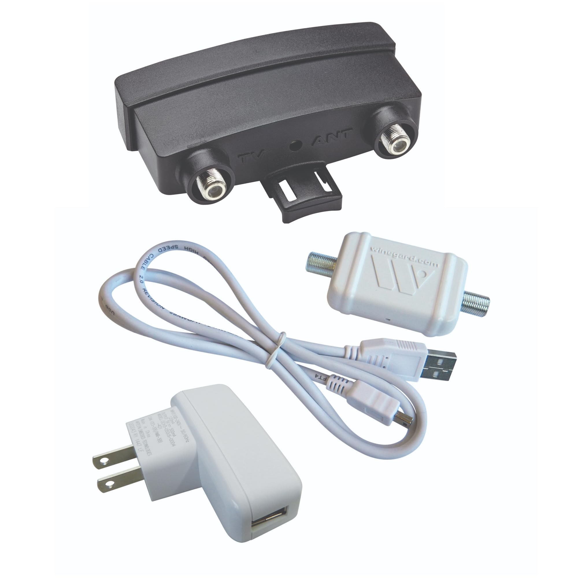 Winegard LNA-200 Outdoor TV Antenna Amplifier - TwinAmp VHF/UHF with Separate Band Processing - 1.0 dB Low Noise Design - Inline Installation for Non-Amplified Outdoor HDTV Antennas