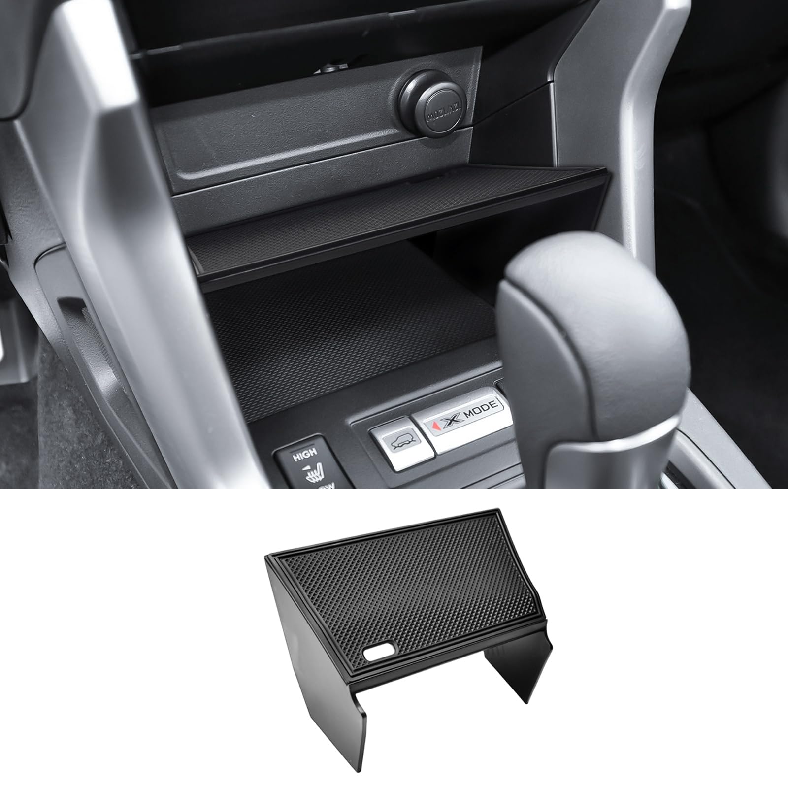 X-TKER Center Console Organizer Shelf Compatible with Subaru Forester 2013 2014 2015 2016 2017 2018 Accessories, Front Console Storage Compartment Gear Shift Divider, ABS Dual-Layer Insert Tray