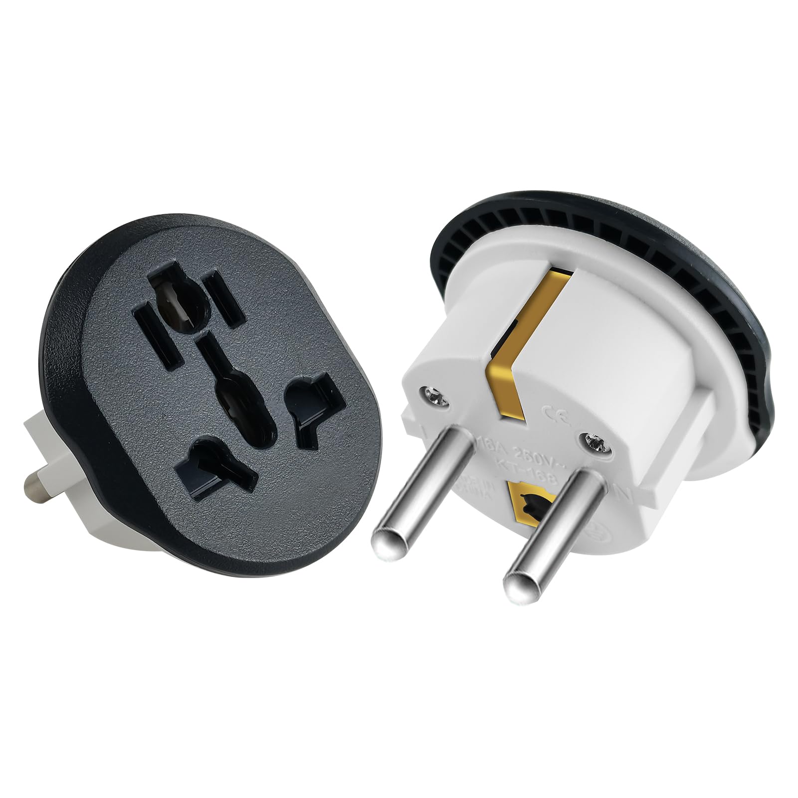 European Plug Adapter,US to European Plug Adapter, 2 Pack