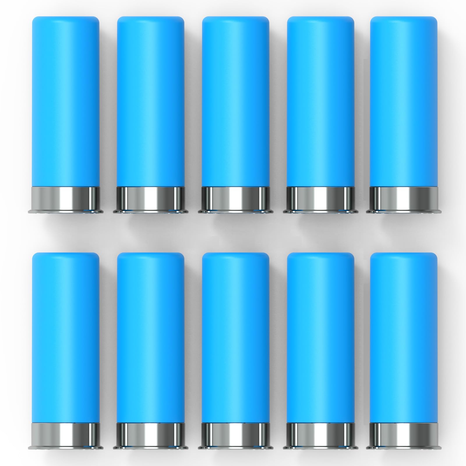 FIREGOWIN Pro 12GA Dummy Rounds – Training Snap Caps, Reusable Dry Fire Training Round with Rubber Primers -Blue Type 10 Pack