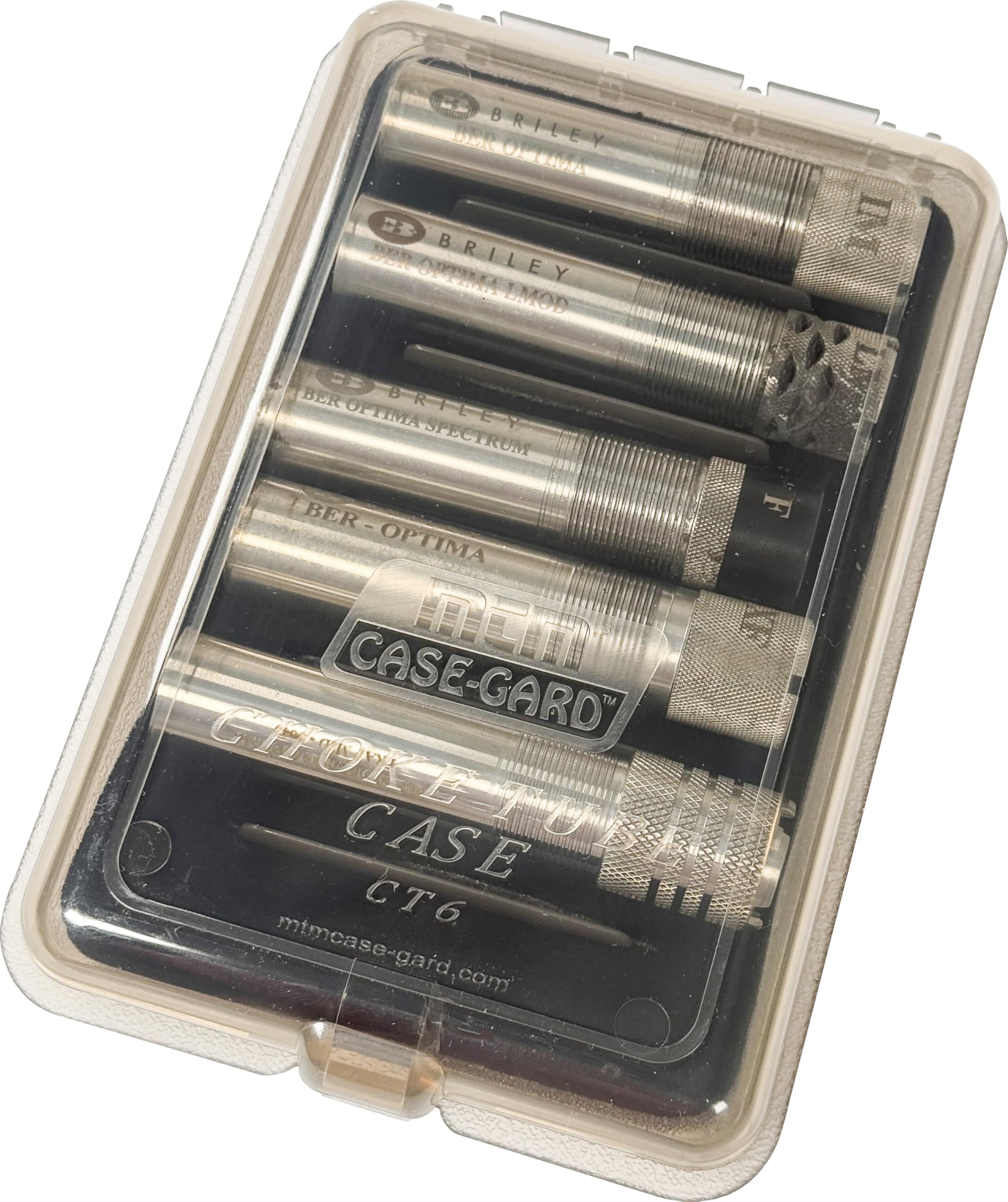 MTM CT641 Choke Tube Case Holds 6 Extended Chokes Clear Smoke