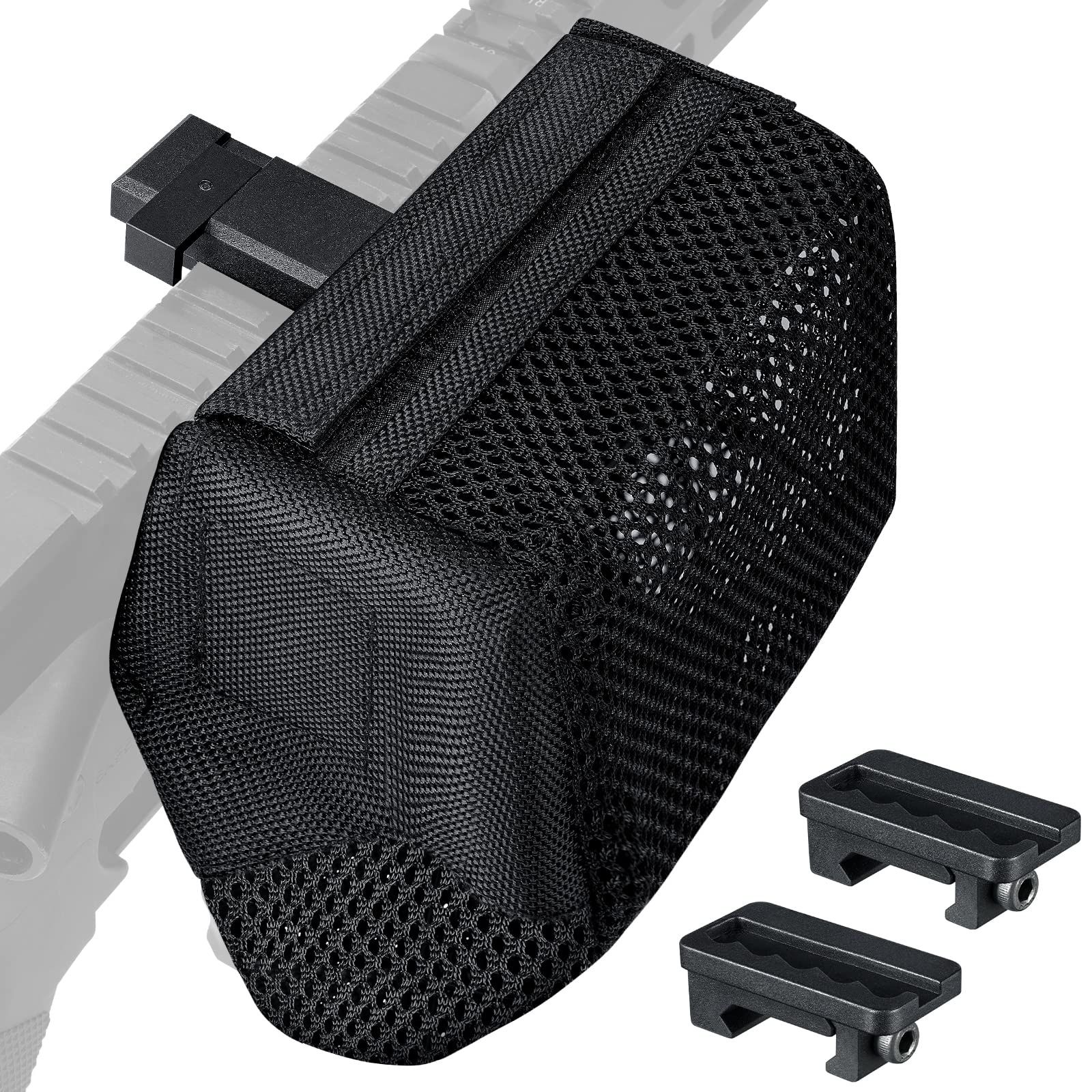 CVLIFE Thickened Brass Catcher, Heat Resistant Premium Nylon Shell Catcher, Zipper Bottom Brass Collector with Two Picatinny Rail Mount,Black and Green. (Black)