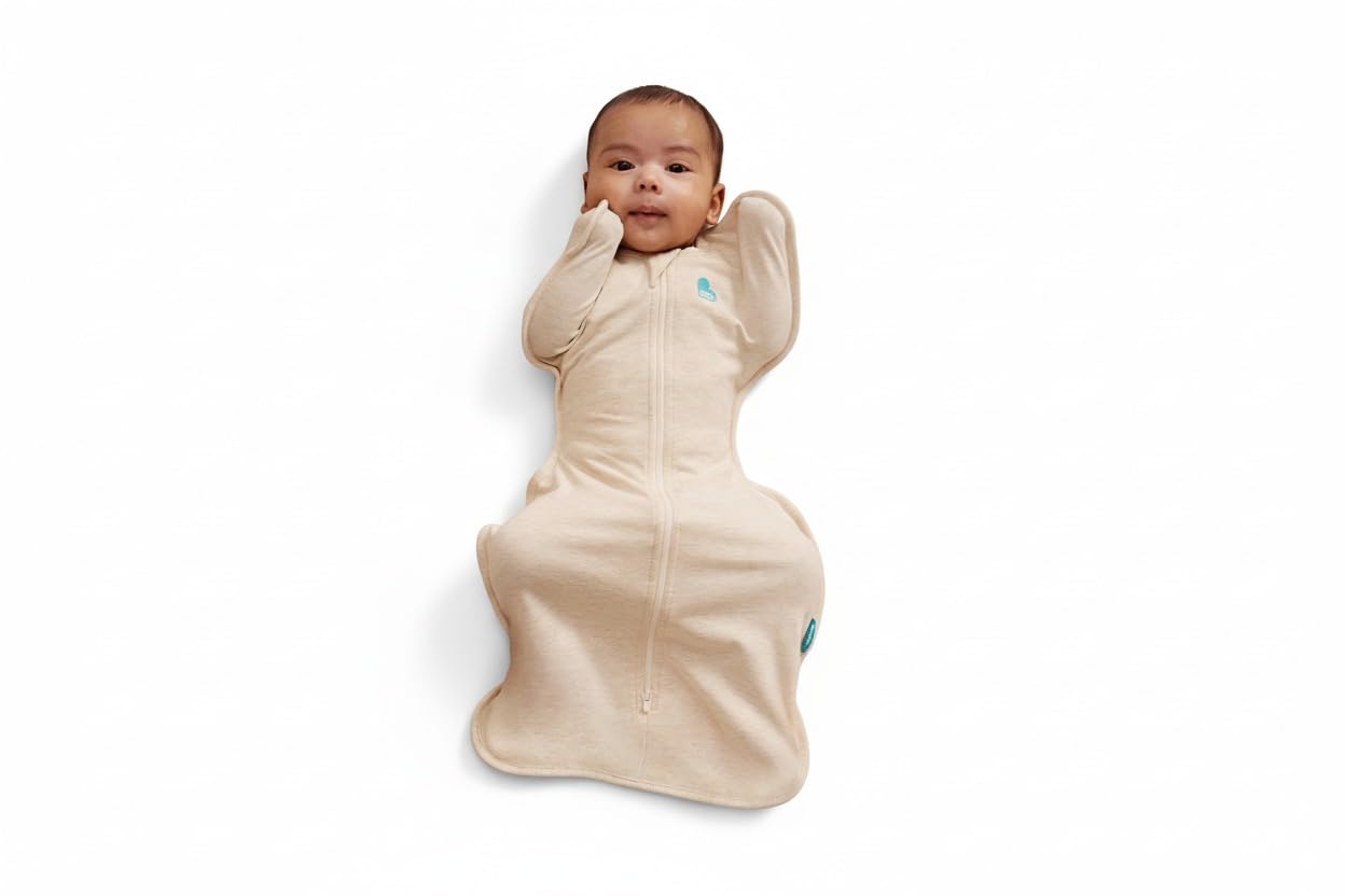 Love to Dream Swaddle UP, Sleep Sack 0-3 Months, Self-Soothing, Improves Sleep, Secure Fit Helps Calm Startle Reflex, Baby Essentials Must Haves Newborn, 1.0 TOG, 8-13 lbs, Oatmeal