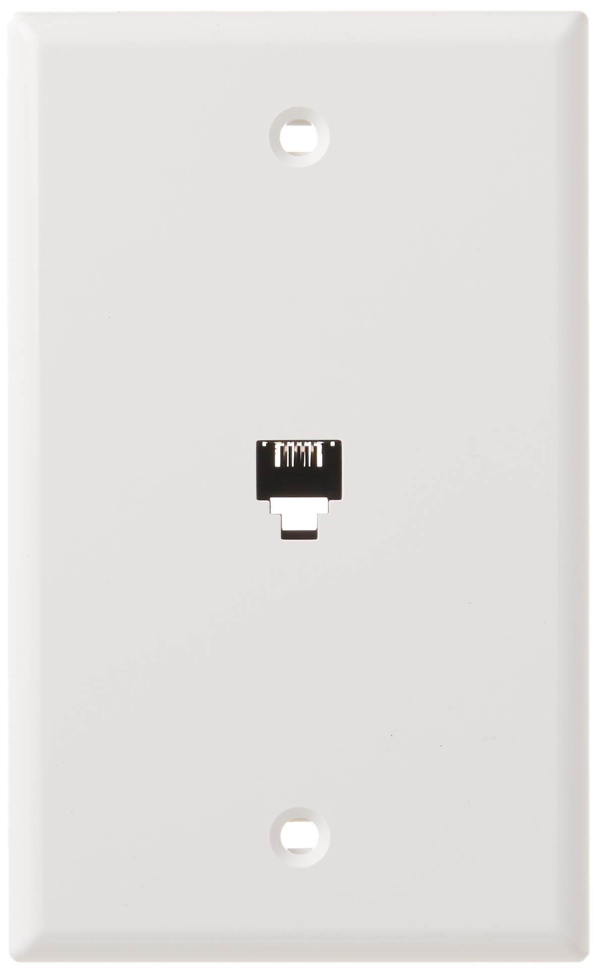Leviton Standard Telephone Wall Jack, 6P4C, Screw Terminals, 40249-W, White