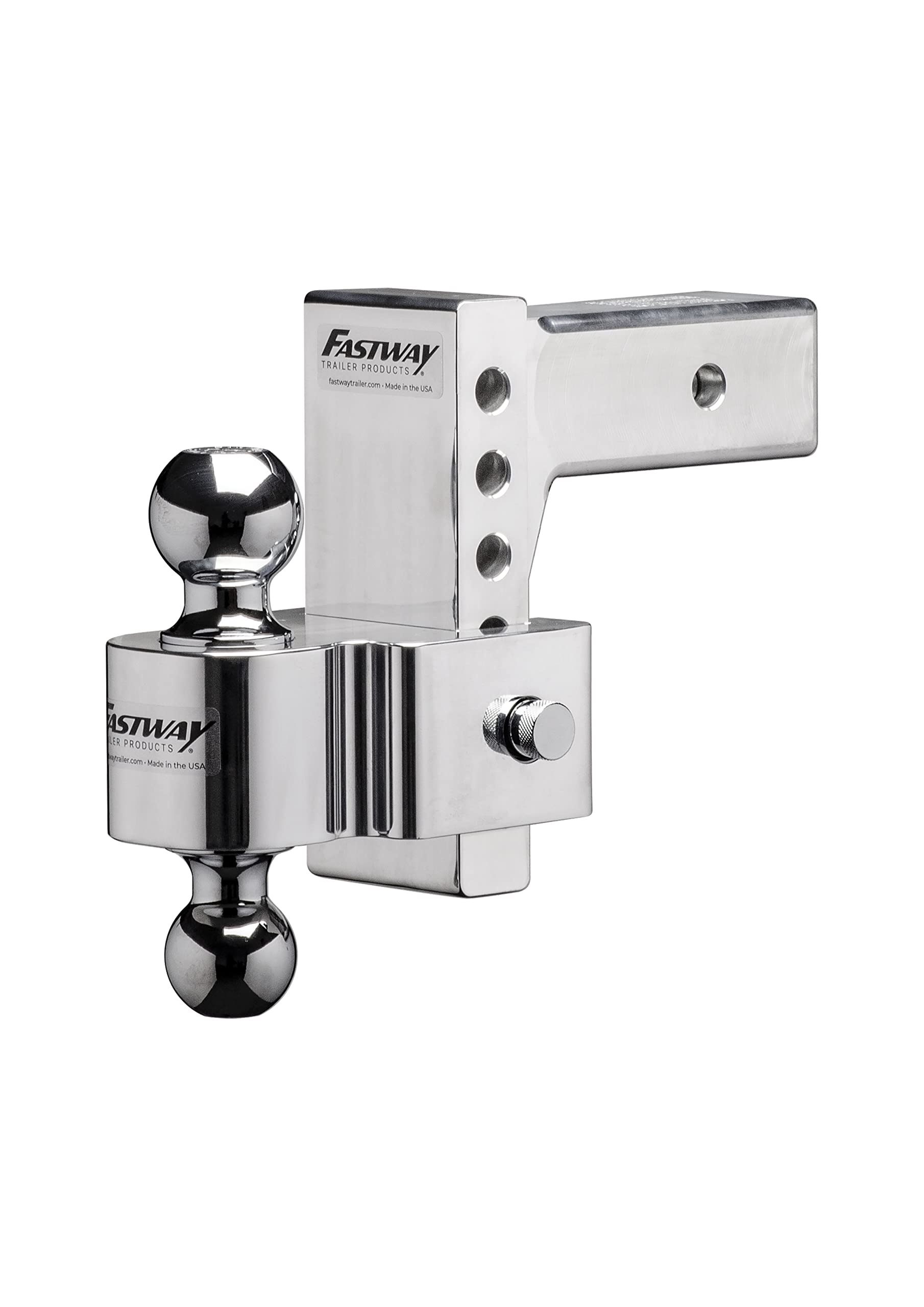 Fastway Flash 42-00-2625 E Series HD Adjustable Aluminum Ball Mount with 6 Inch Drop, 2.5 Inch Shank, and Chrome Plated Balls