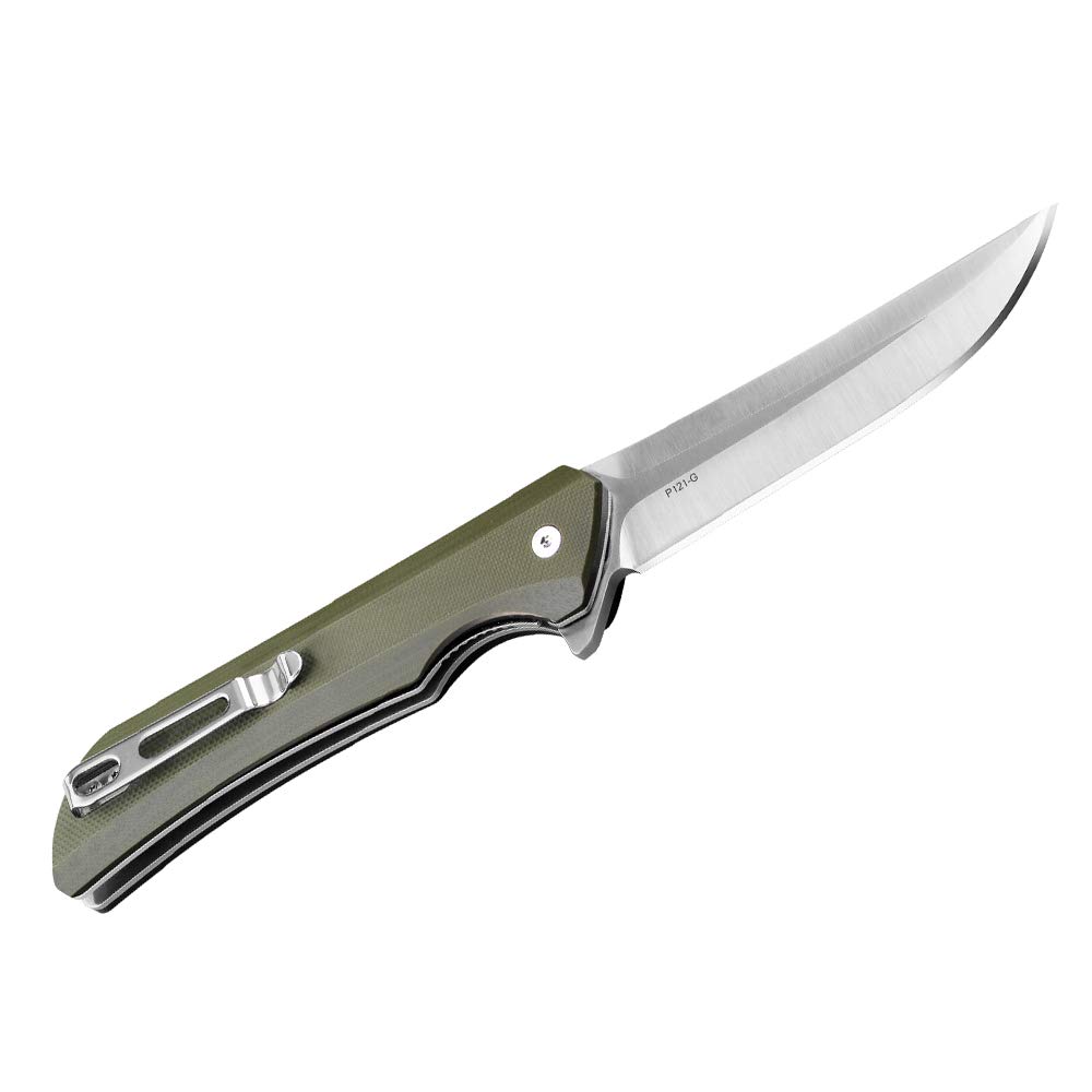 Ruike Small Pocket Knife for men Folding knives 14c28n Stainless Steel Liner Lock Utility Camping Tactical Knife Hiking 3.62inch EDC Knife Tools Belt Clip Cool Stuff Women Gifts P121-G