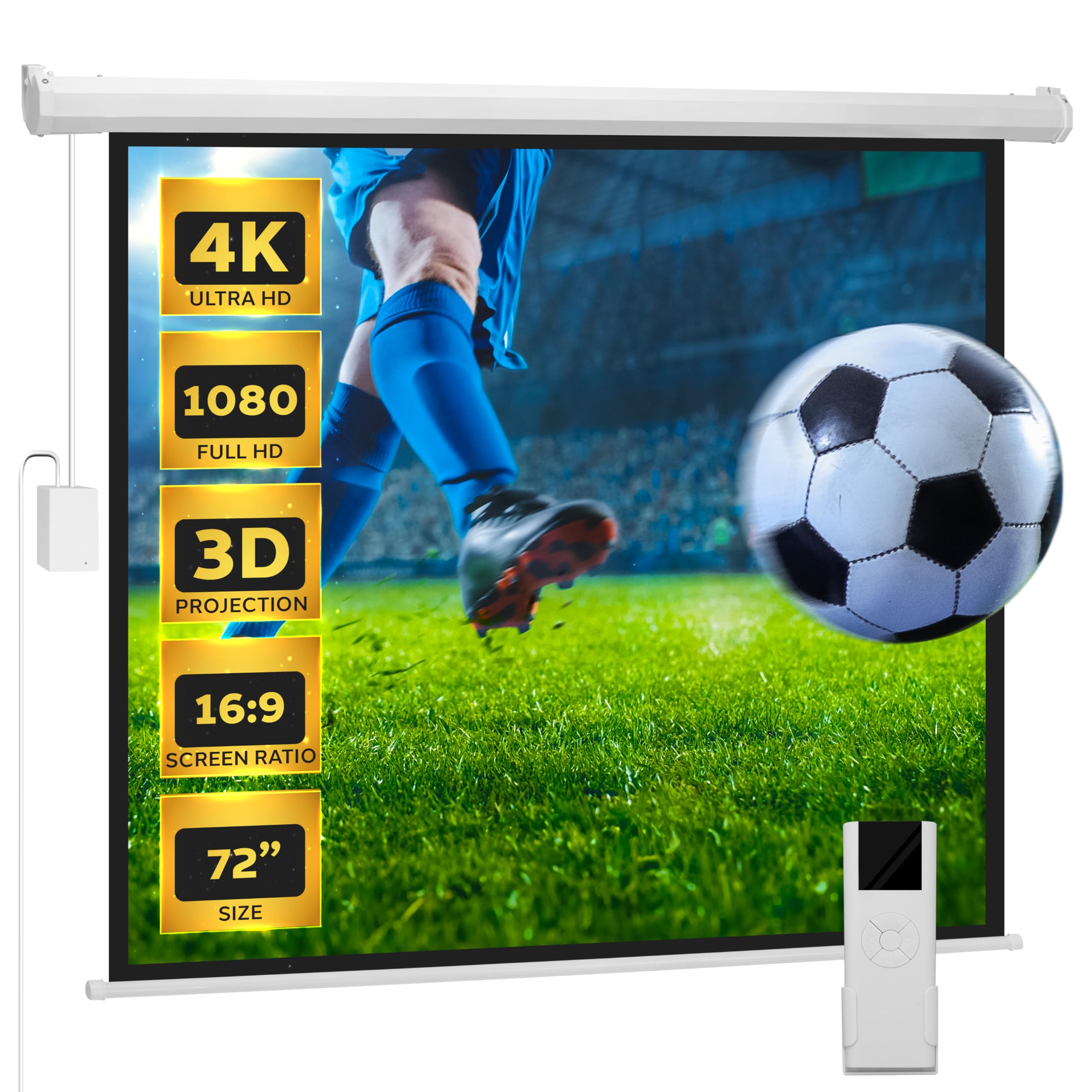 Pyle PRJELMT76 Motorized Projector Screen (72")