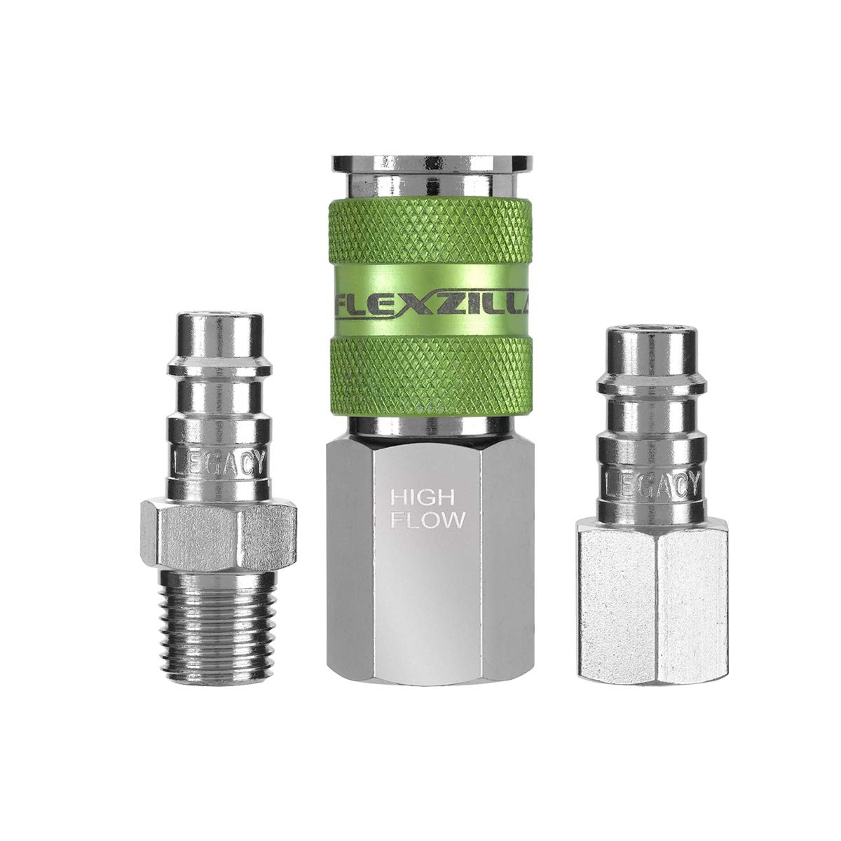 Flexzilla A53452FZ Pro High Flow Coupler  Plug Kit 1/4In Npt 1/4In Body 3 Pc