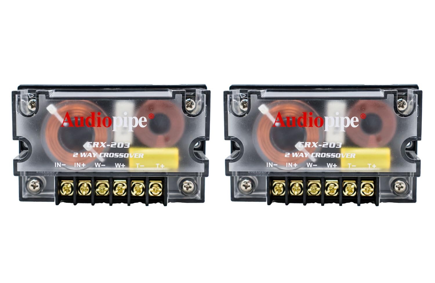 300 Watts 2 Way Crossover - (2 Pack) Passive Car Audio Speaker Tweeter Mids and Highs CRX-203