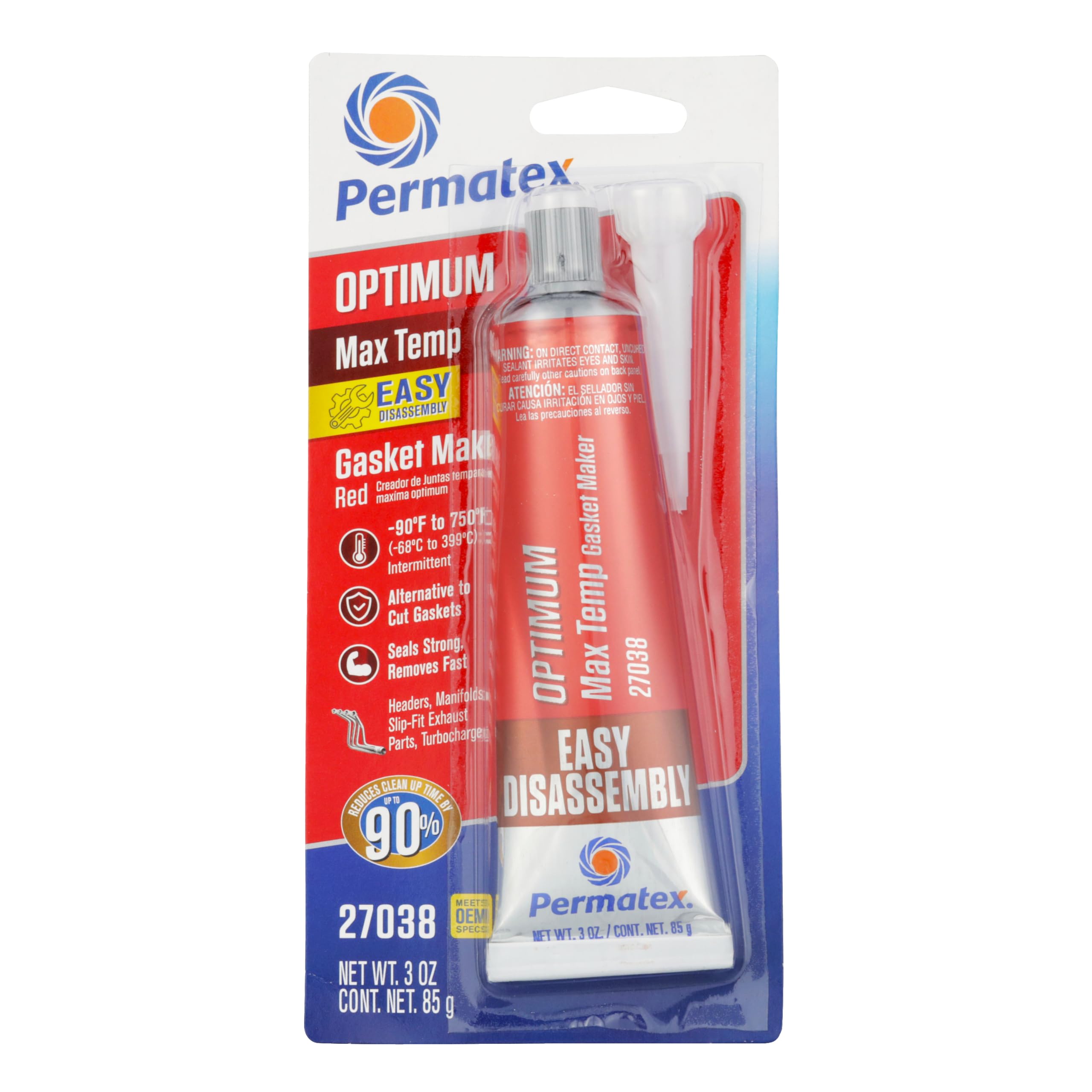 Permatex 27038 Optimum Red High Temperature Gasket Maker, 3 oz
