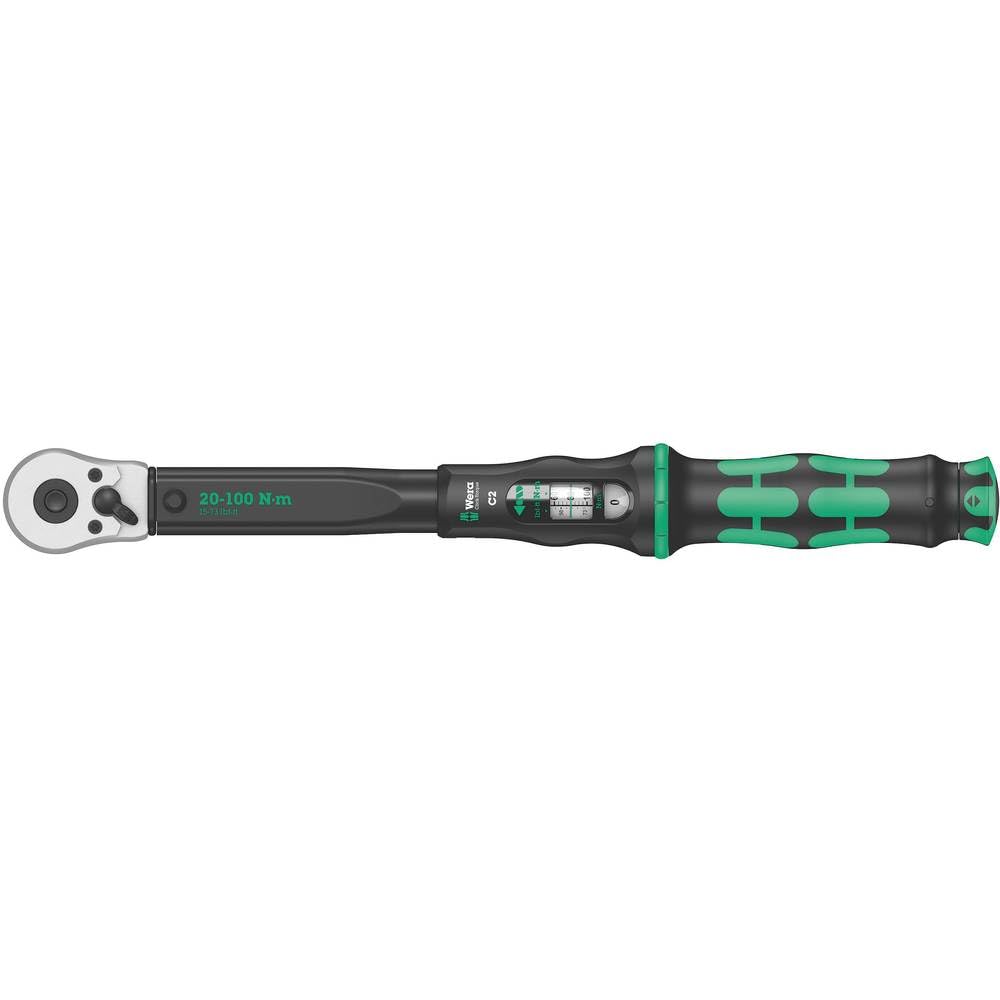 Wera 05075621001 Click-Torque C 2 Torque Wrench with Reversible Ratchet, 20-100 Nm, 1/2" x 20-100 Nm